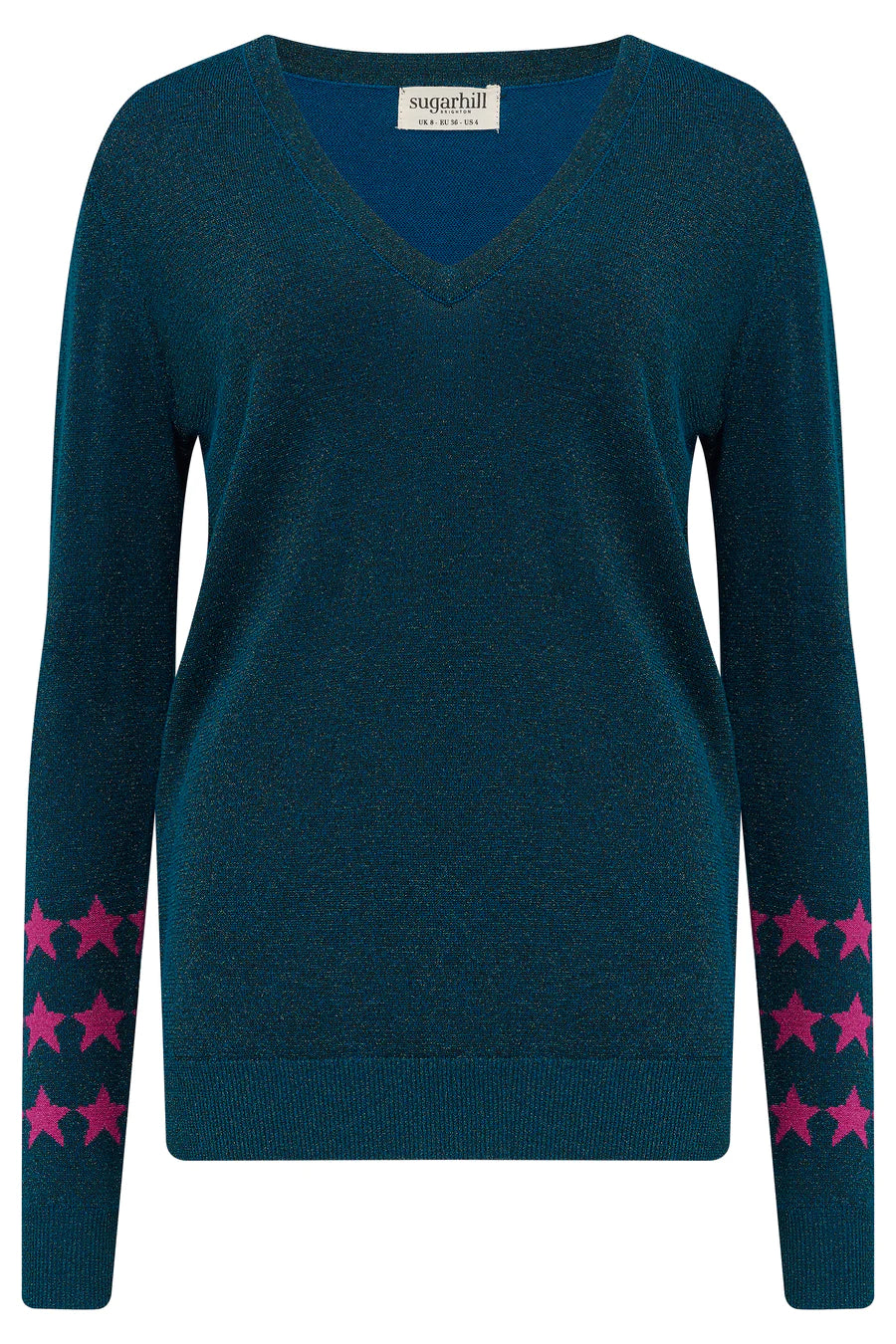 MARCELLA V-NECK JUMPER (TEAL/STARLIGHT)