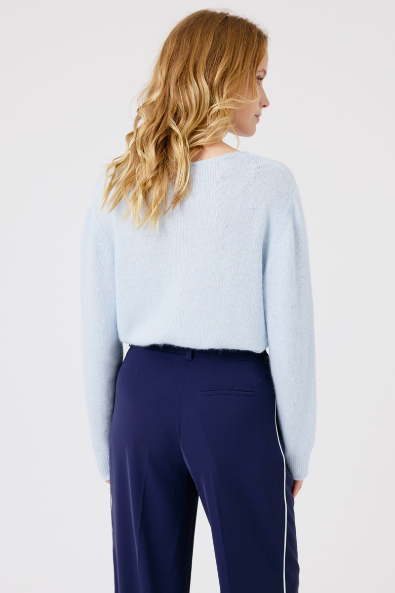 Cassidy V-Neck Jumper(Blue)