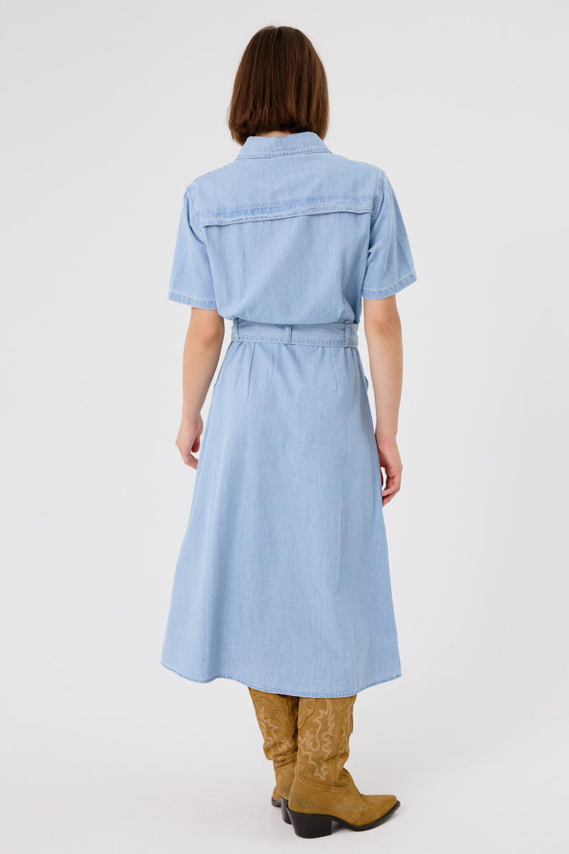 Fleurine Midi Dress (Light Blue Denim)