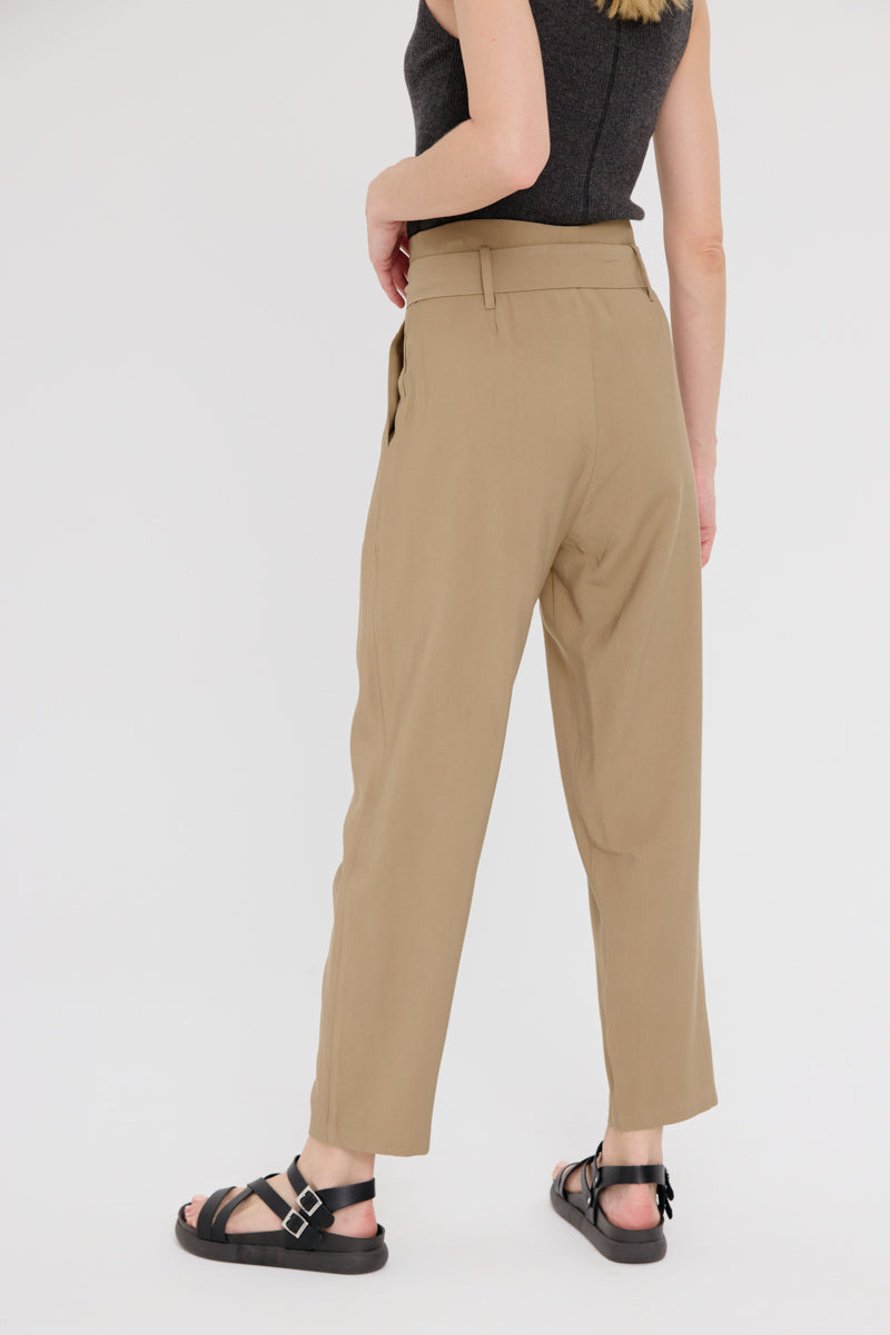 Greta Paper Bag Pants (Olive)