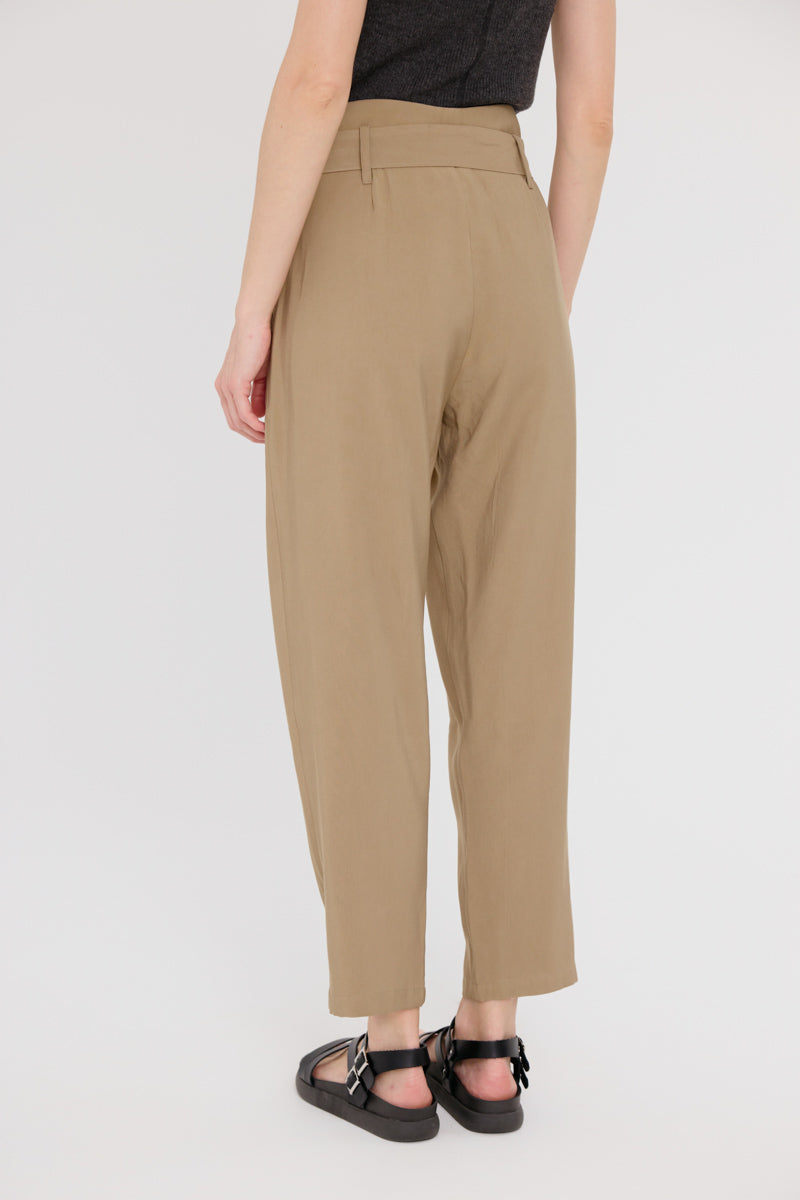 Greta Paper Bag Pants (Olive)