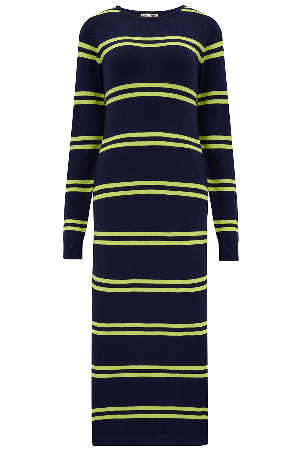 Liselle Knit Dress (Navy, Double Stripe)