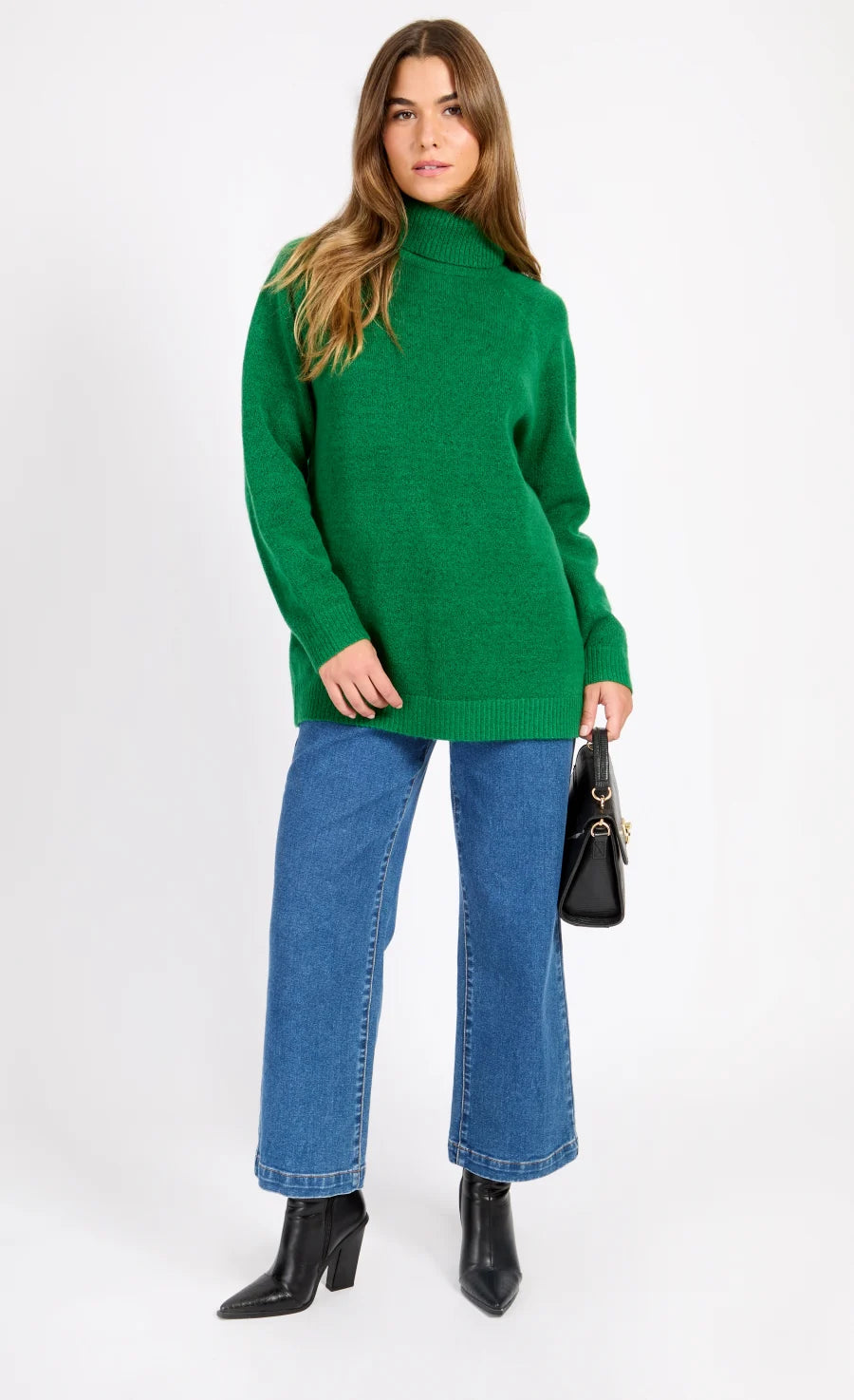 Riana Knit Roll Neck Jumper (Green)