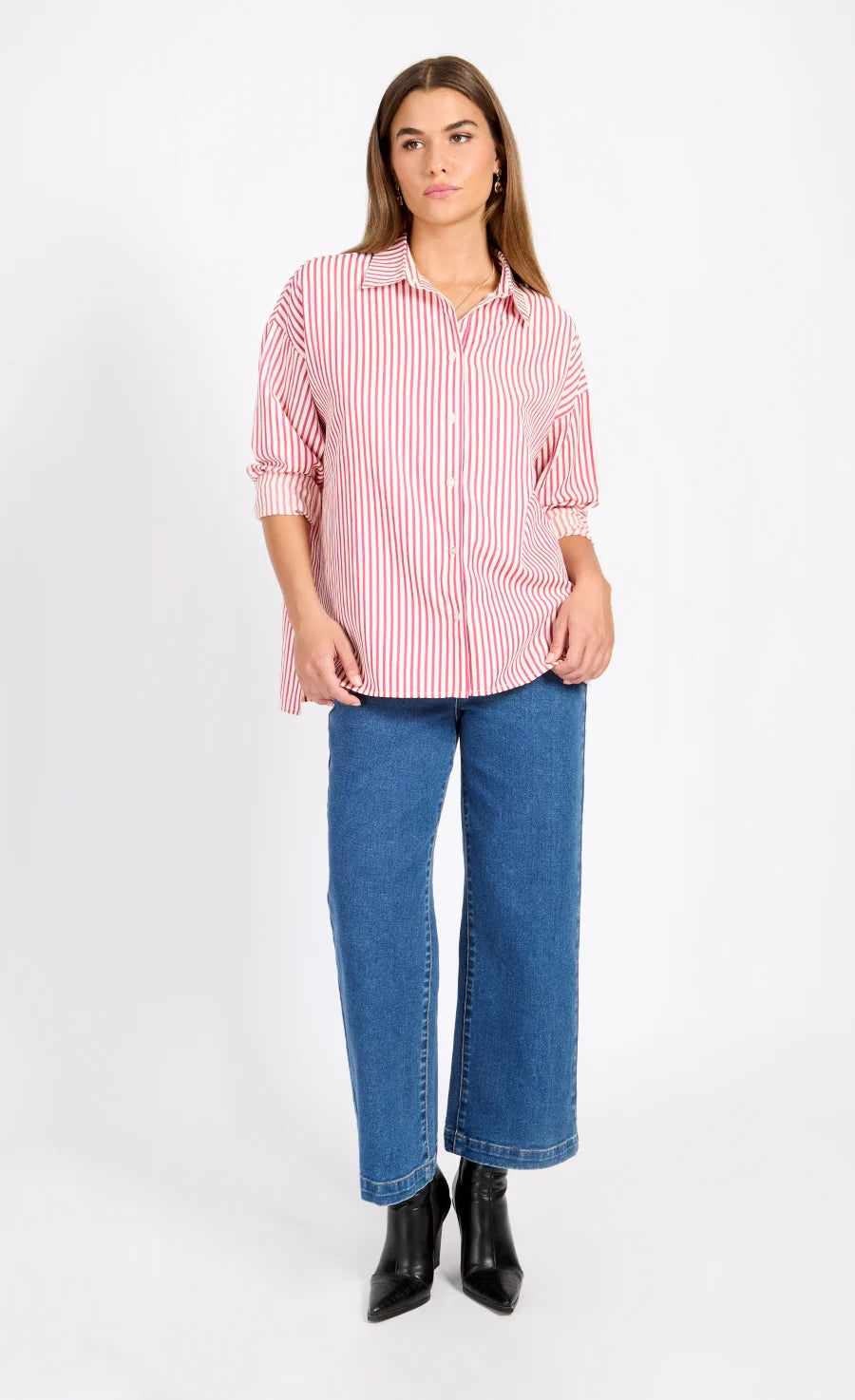 Serena Stripe Shirt (Pink/Cream)