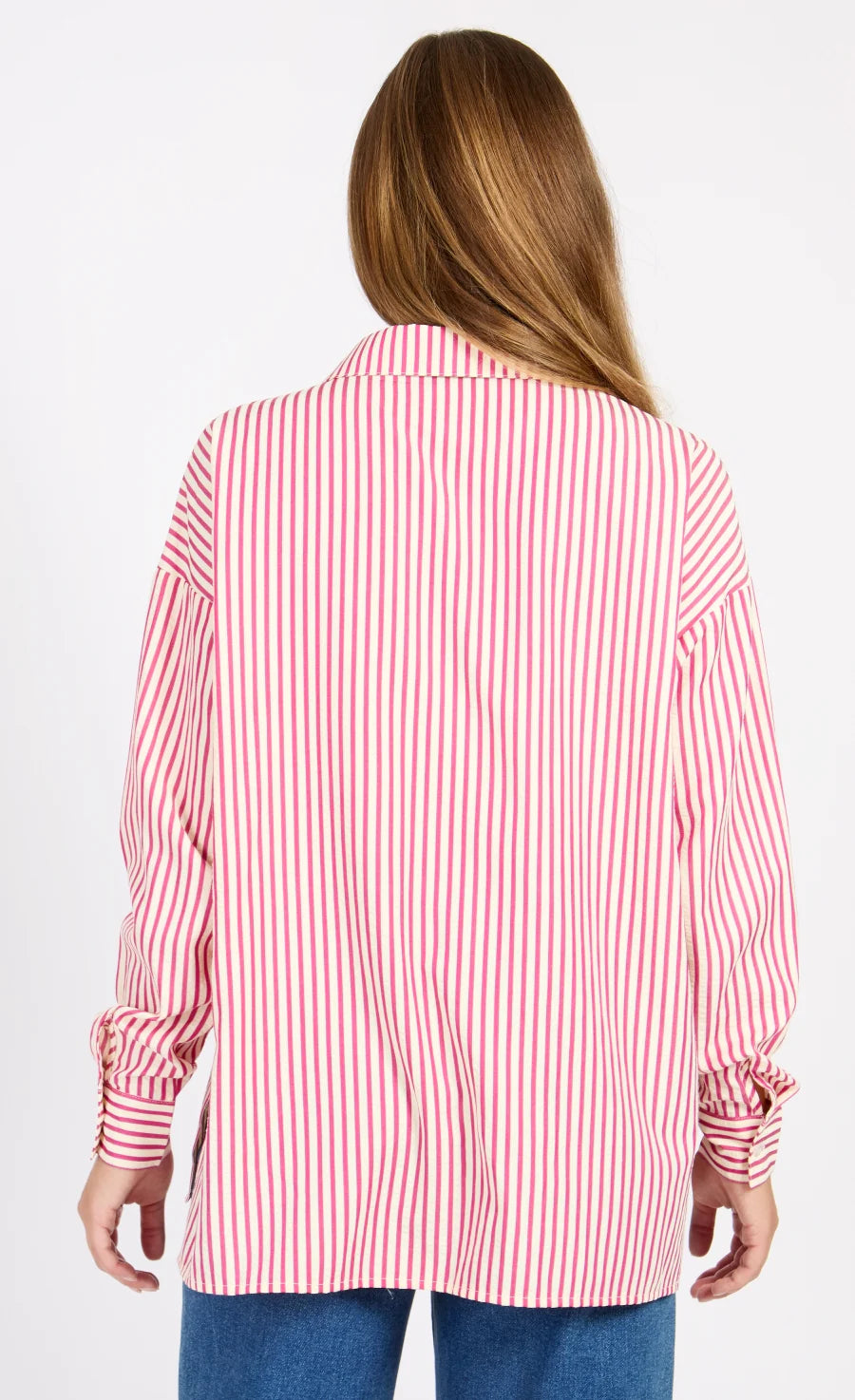 Serena Stripe Shirt (Pink/Cream)