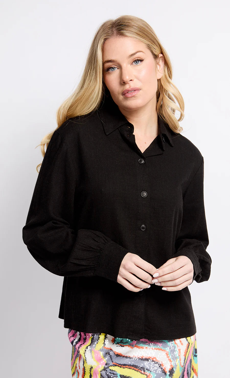 Lyndsey Linen Shirt (Black)