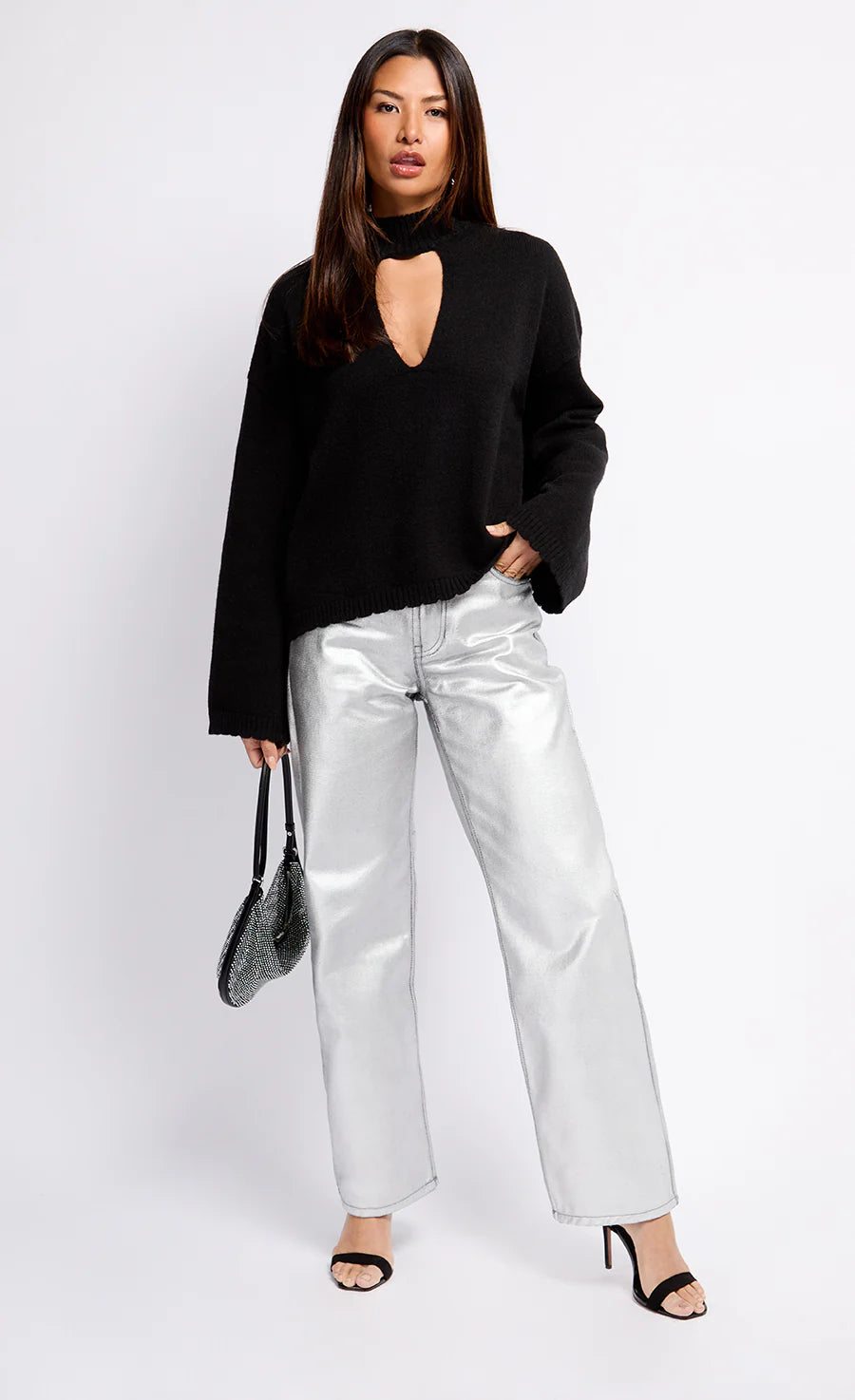 Sylvie Coated Trousers (Silver)