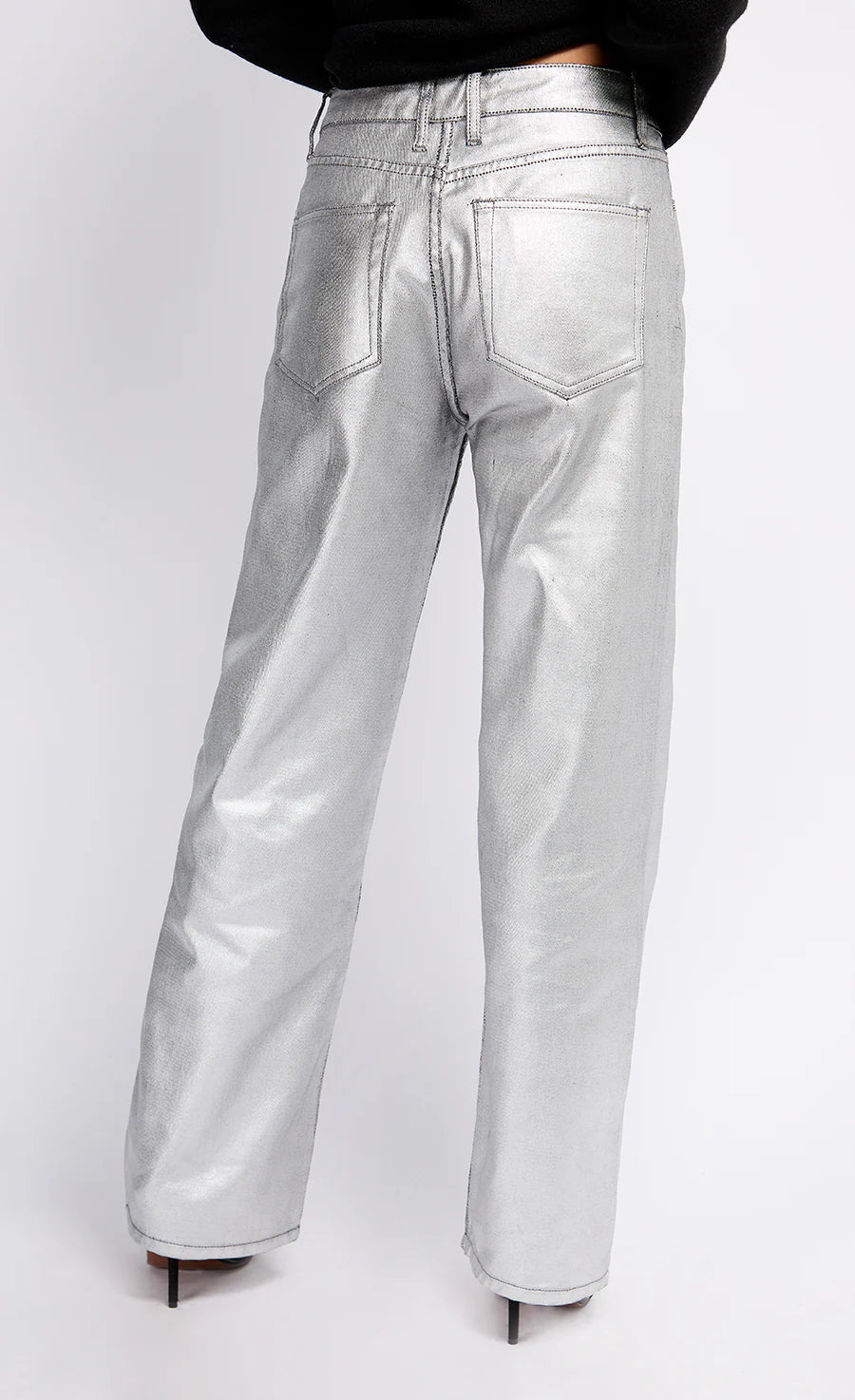 Sylvie Coated Trousers (Silver)