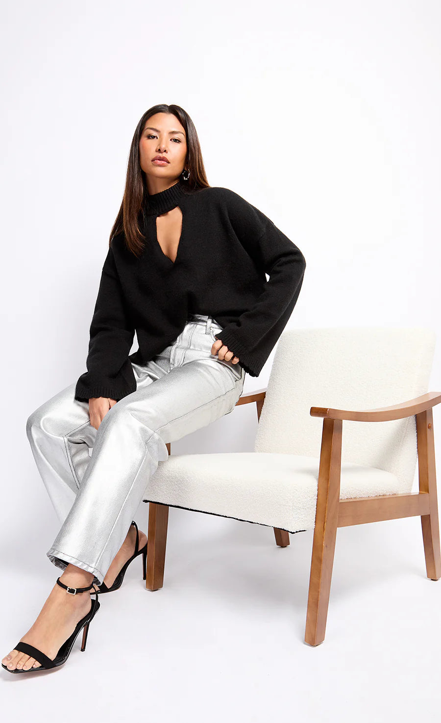 Sylvie Coated Trousers (Silver)