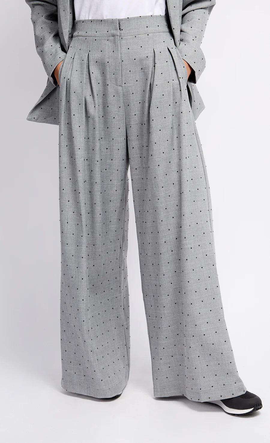 Gloria Diamante Trousers (Grey/Black)