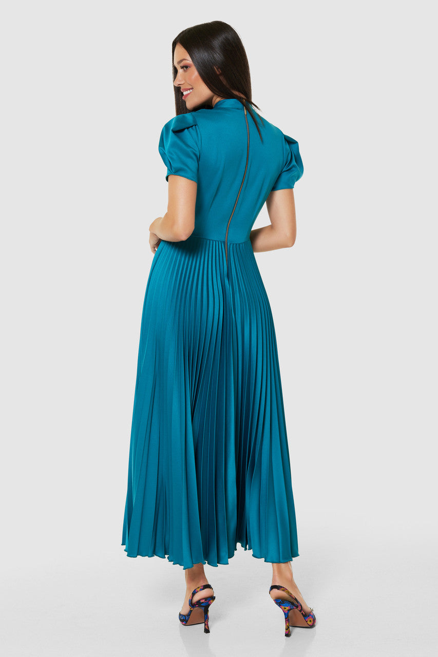 Pleated Dress Turquoise Love Cherish Dress