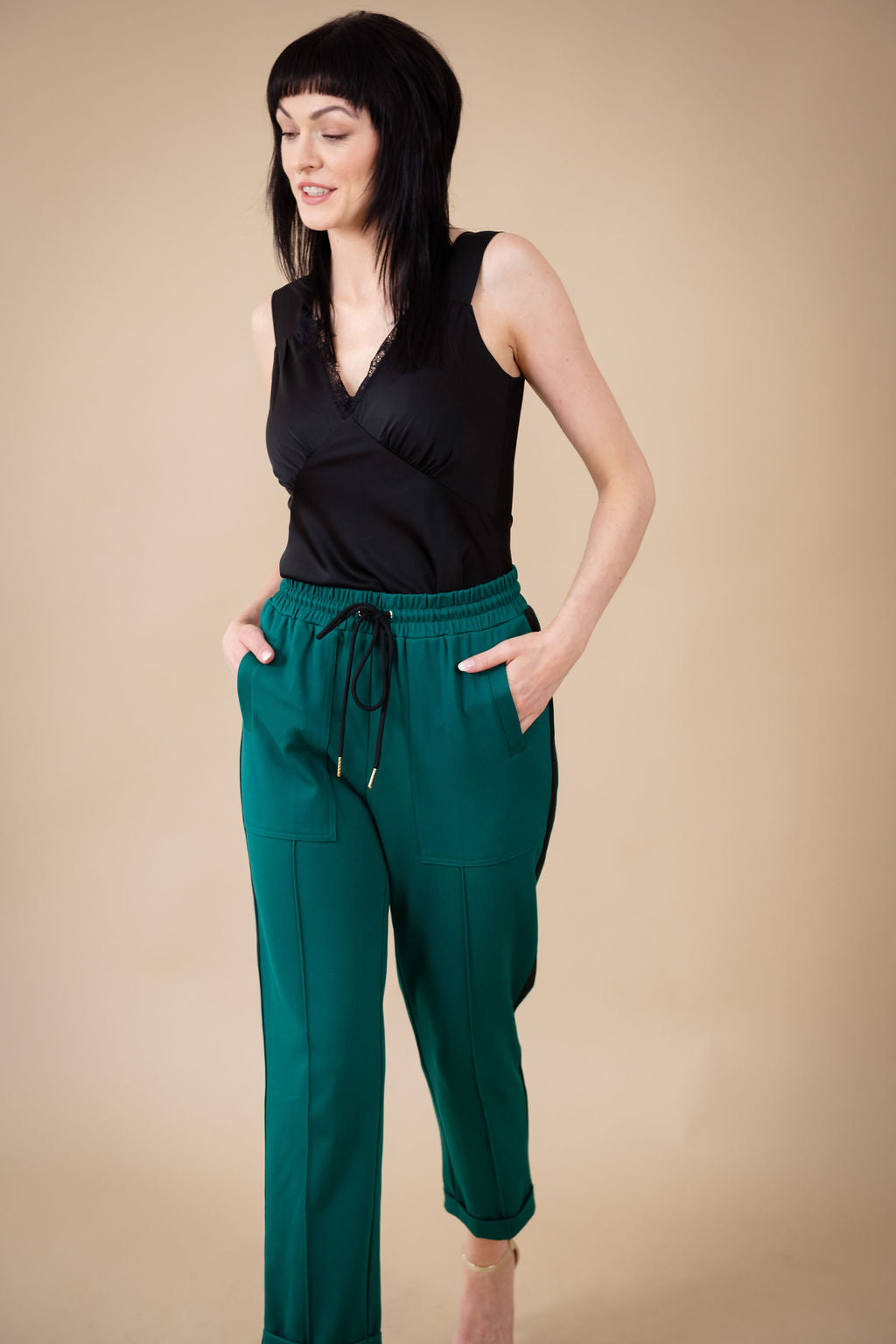 Shop Lucia Paperbag Waist Pant in Green | Max Women's Fashion NZ