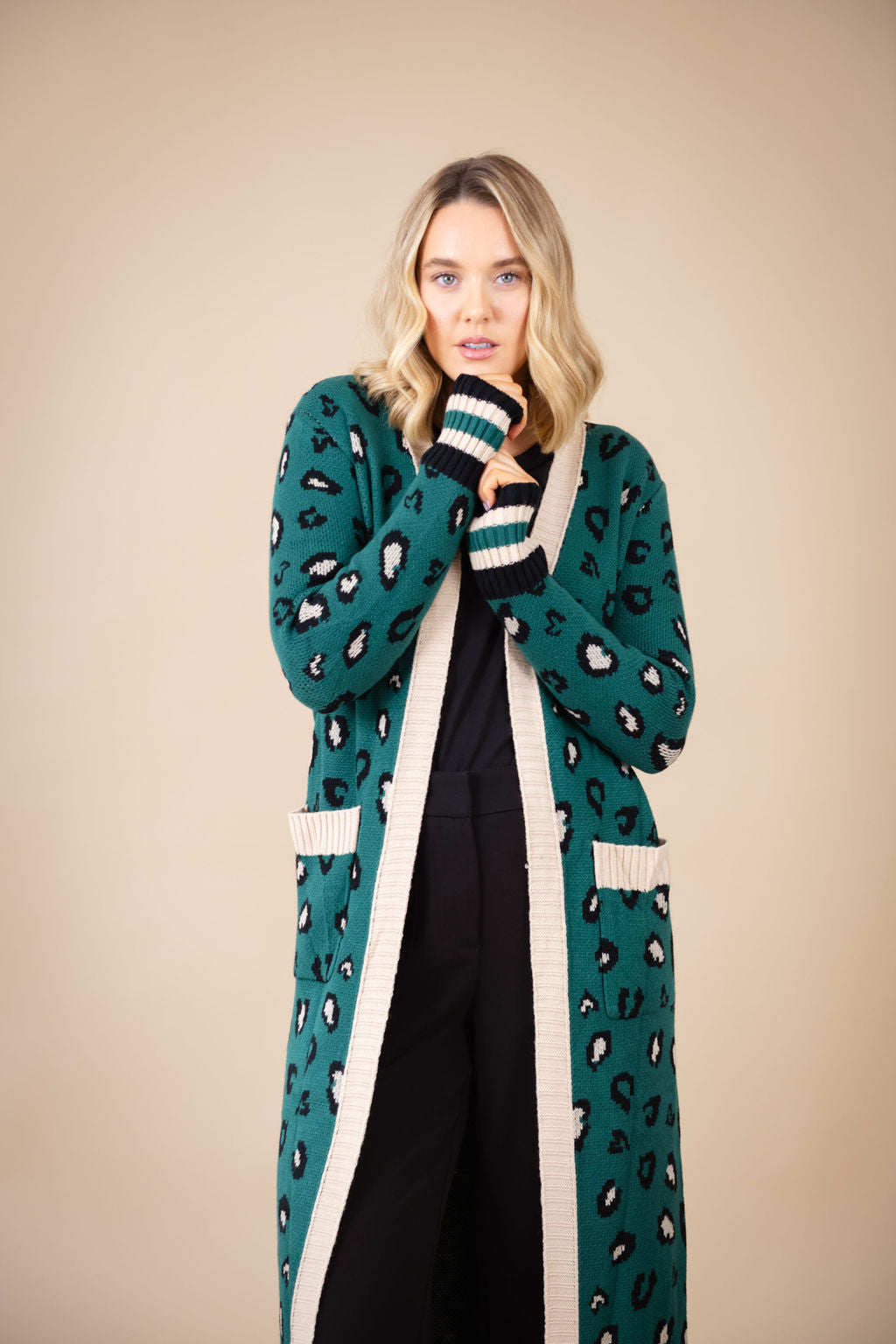 Ciara Cardigan (Green Print)