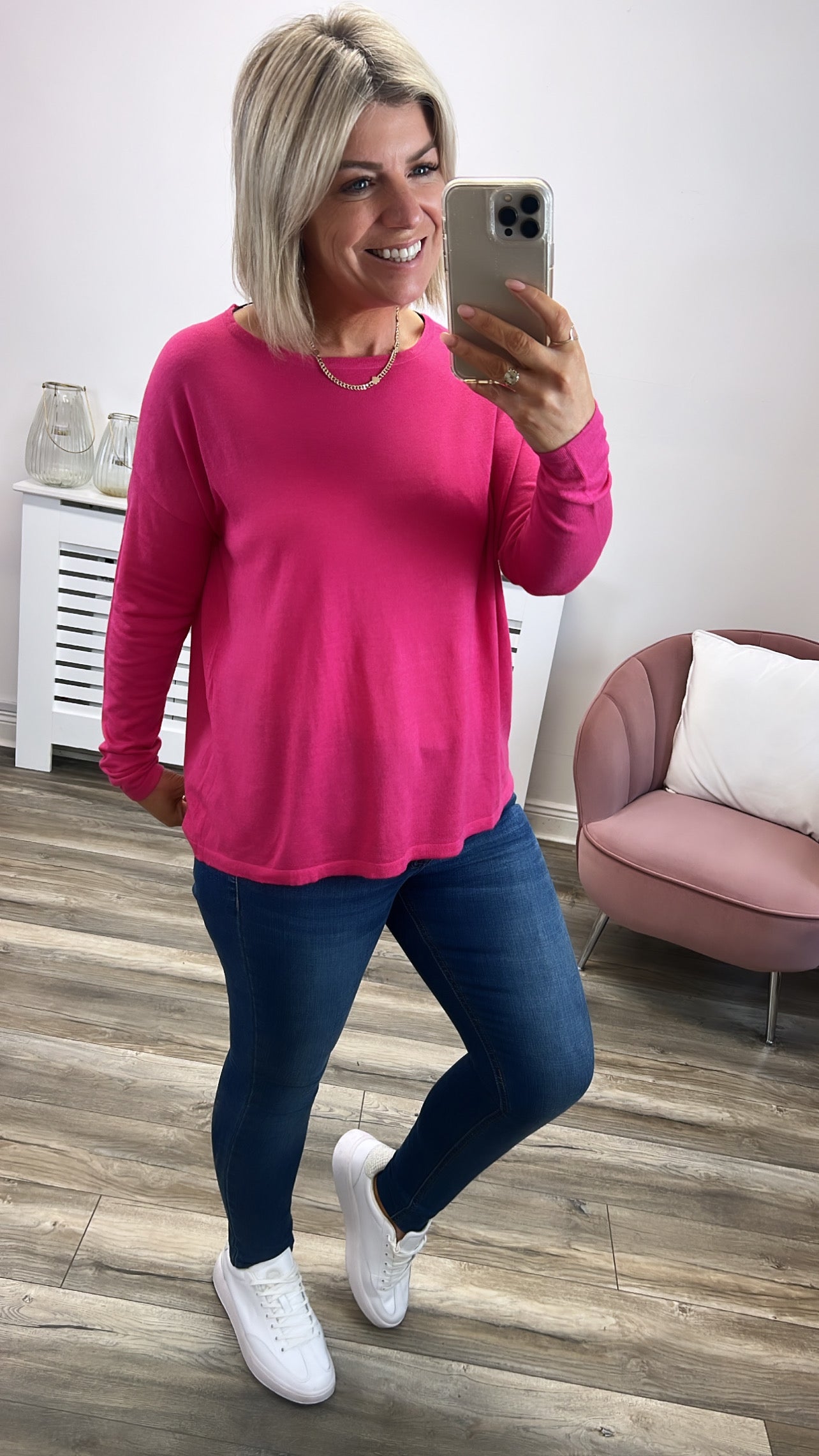 VERA KNIT TOP (PINK YARROW)