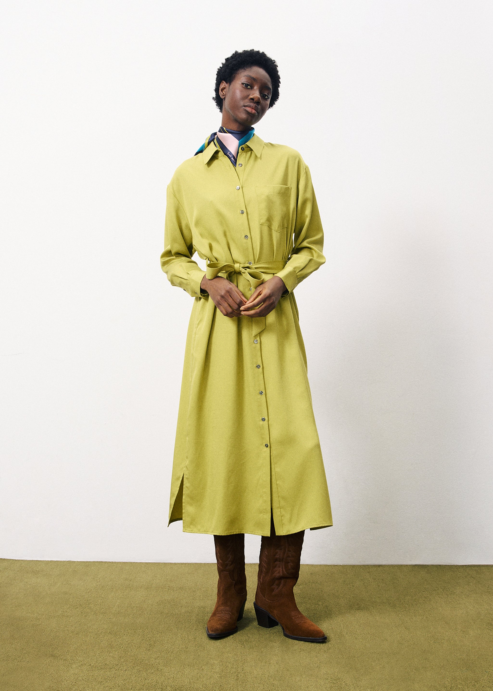 Adenisse Shirt Dress (Olive)