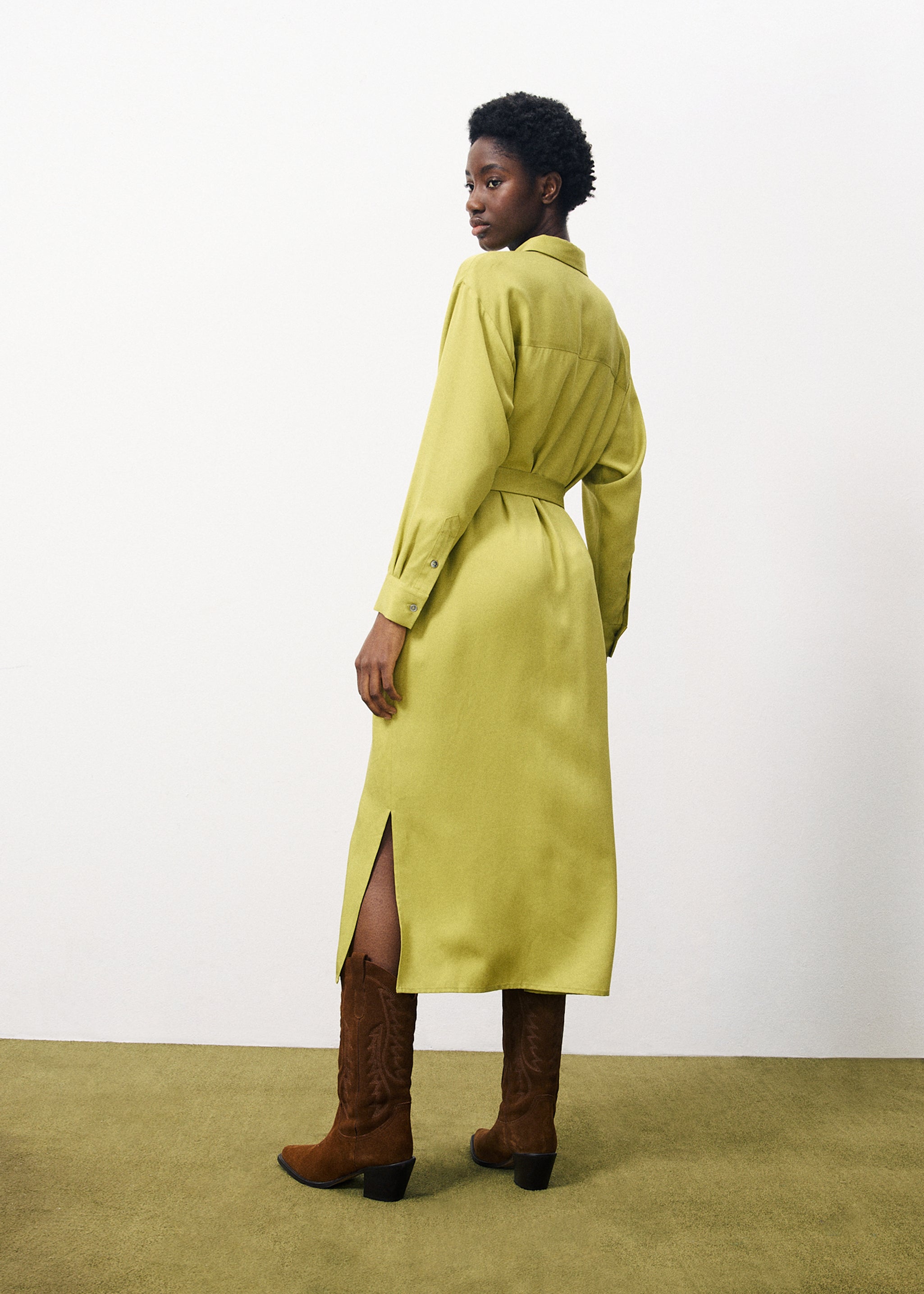 Adenisse Shirt Dress (Olive)