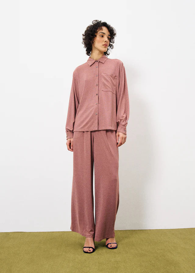 Philo Wide Leg Pants (Rose Pink)