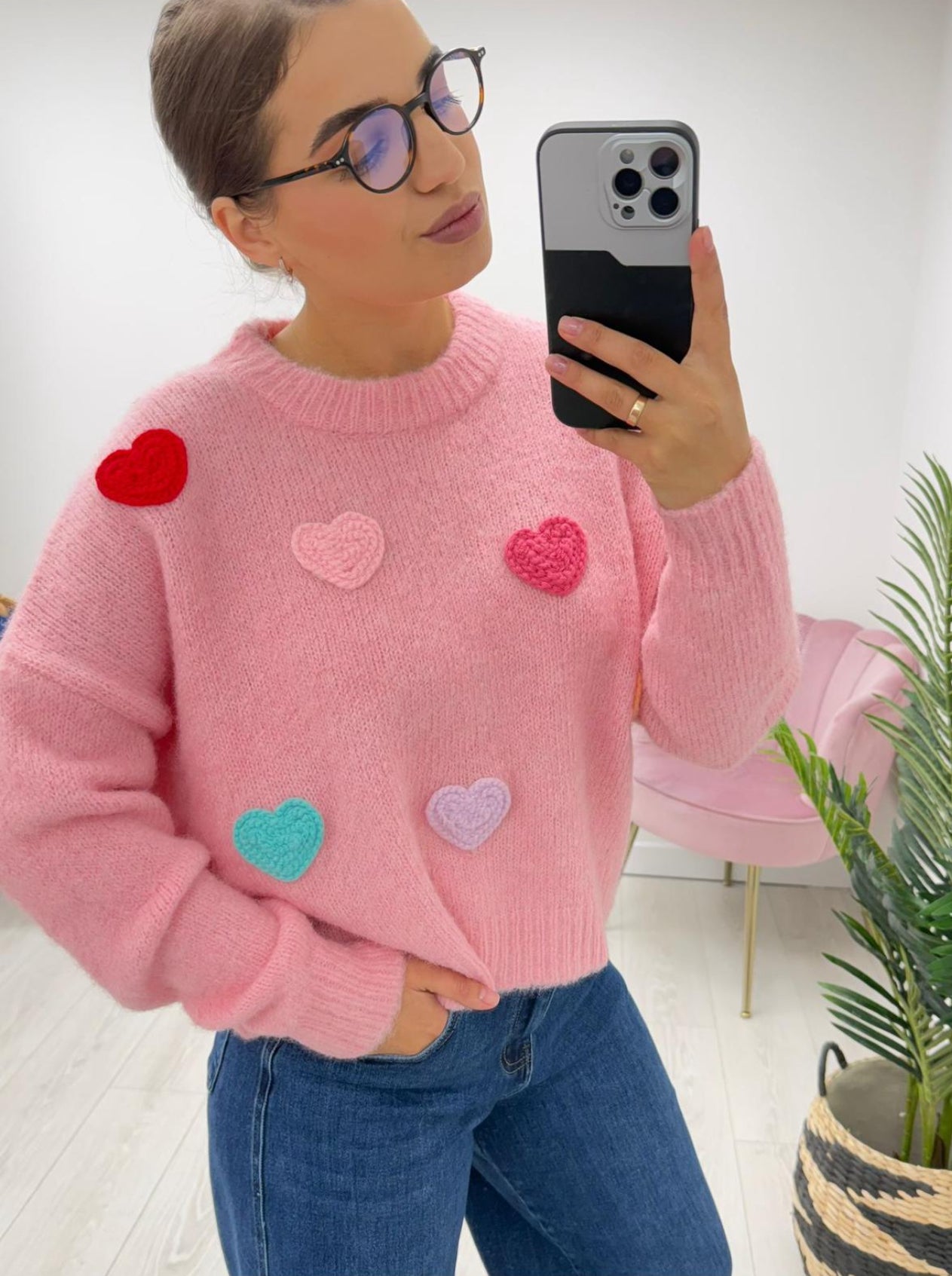 Cher Hearts Jumper (Pink)