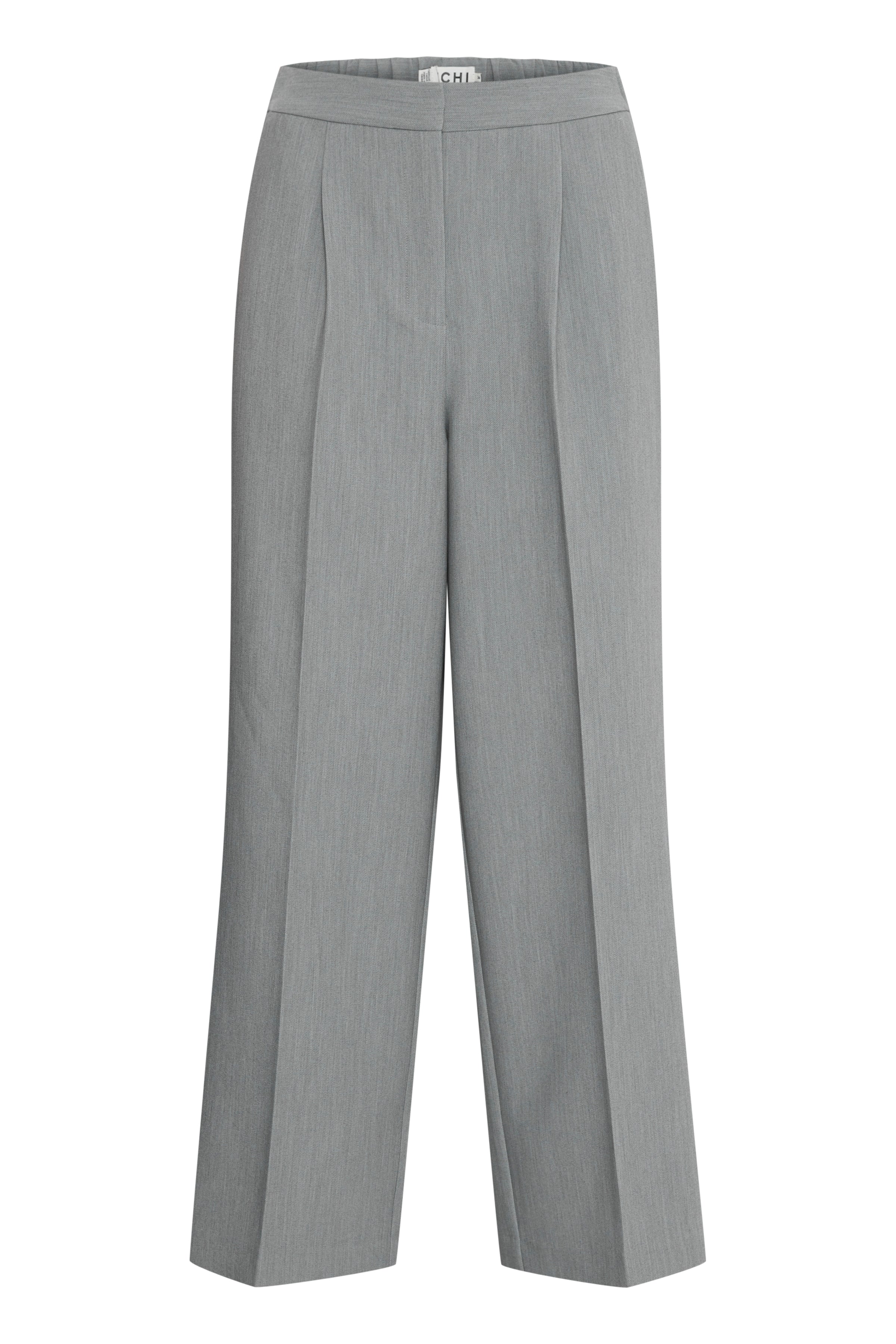 Sarla Wide Leg Trousers (Grey Melange)