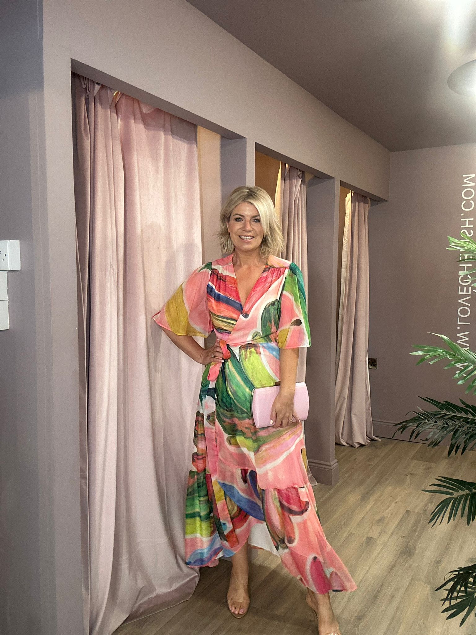 The Cezanne Flutter Sleeve Maxi Wrap Dress (Multi)