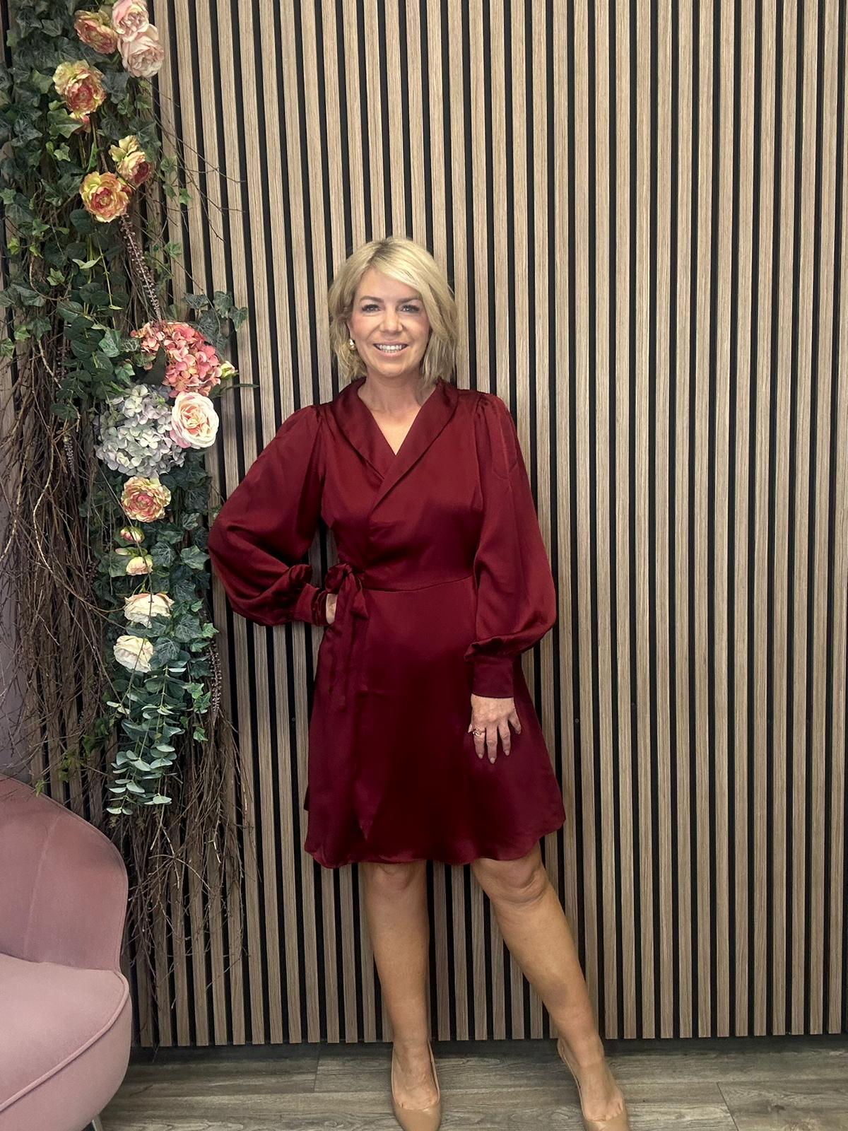 Vienna Wrap Dress (Cabernet)