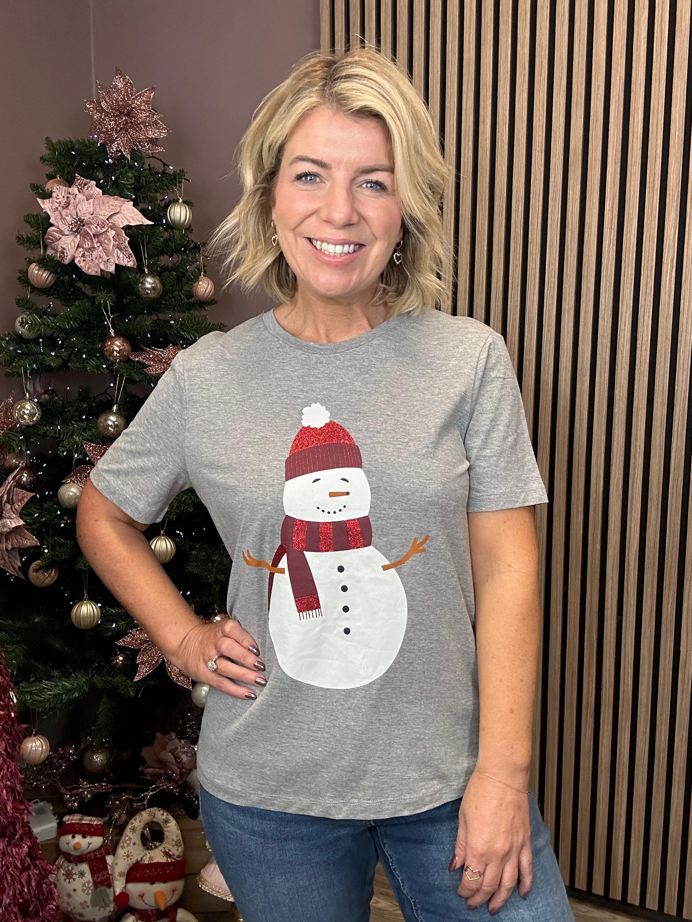 Snowman T-Shirt (Light Grey/Snowman)