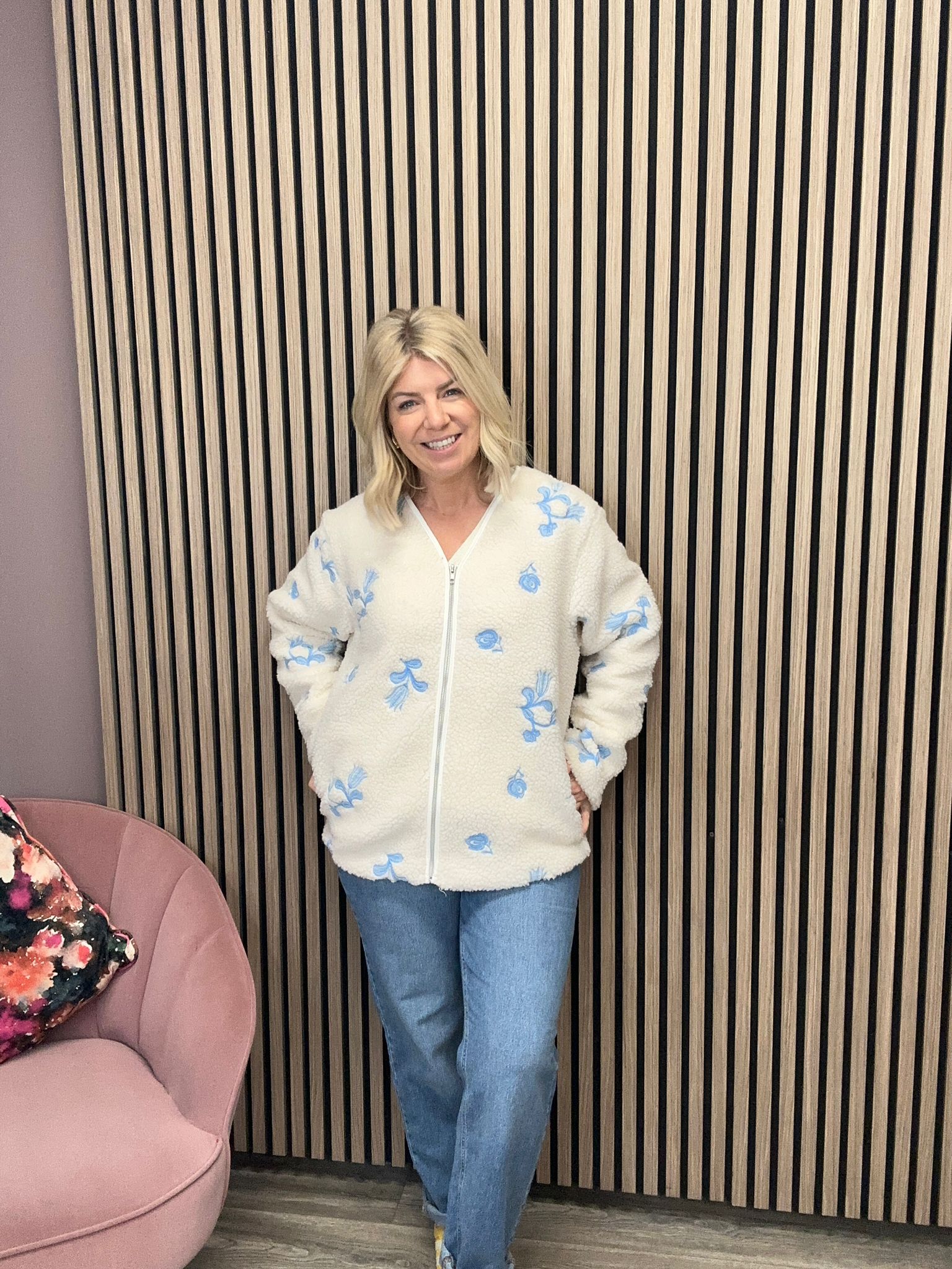 Gail Teddy Zipped Jacket (Almond Milk)