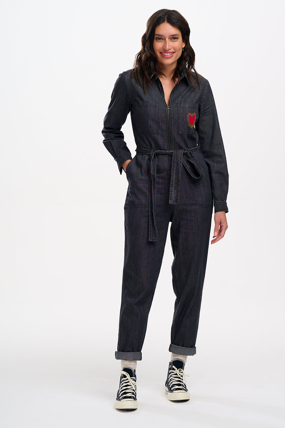 Anwen Boilersuit (Washed Black, Heart Burst)