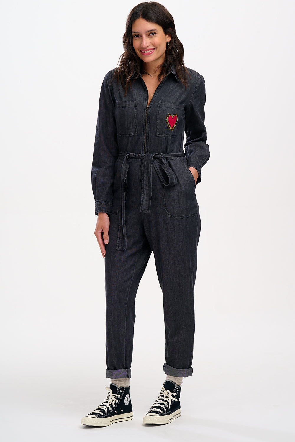 Anwen Boilersuit (Washed Black, Heart Burst)