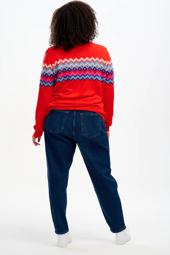 RITA JUMPER (RED/FAIRISLE STRIPE)