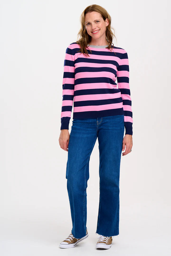 Rowena Jumper (Navy/Pink Silver Collar)