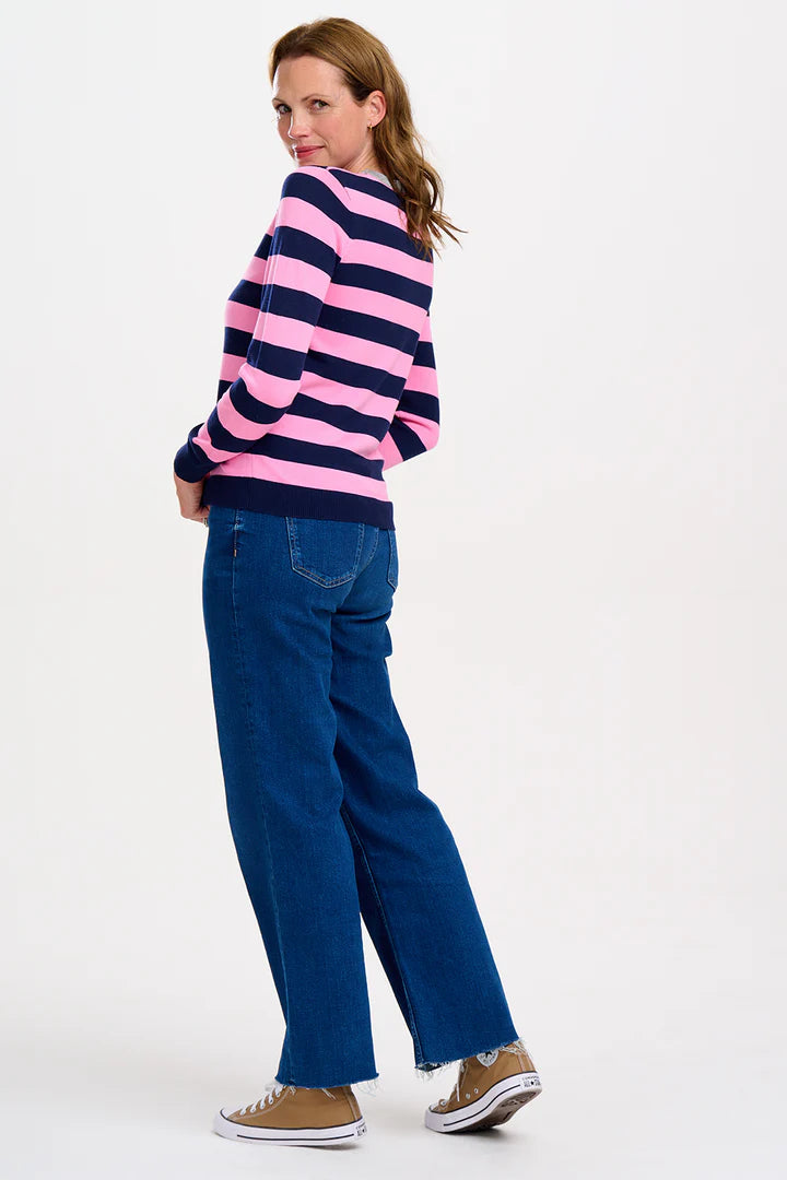 Rowena Jumper (Navy/Pink Silver Collar)