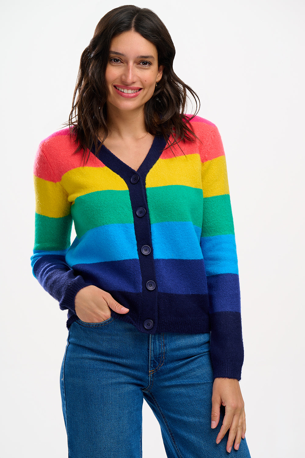 Izzy Cardigan (Rainbow Stripes)