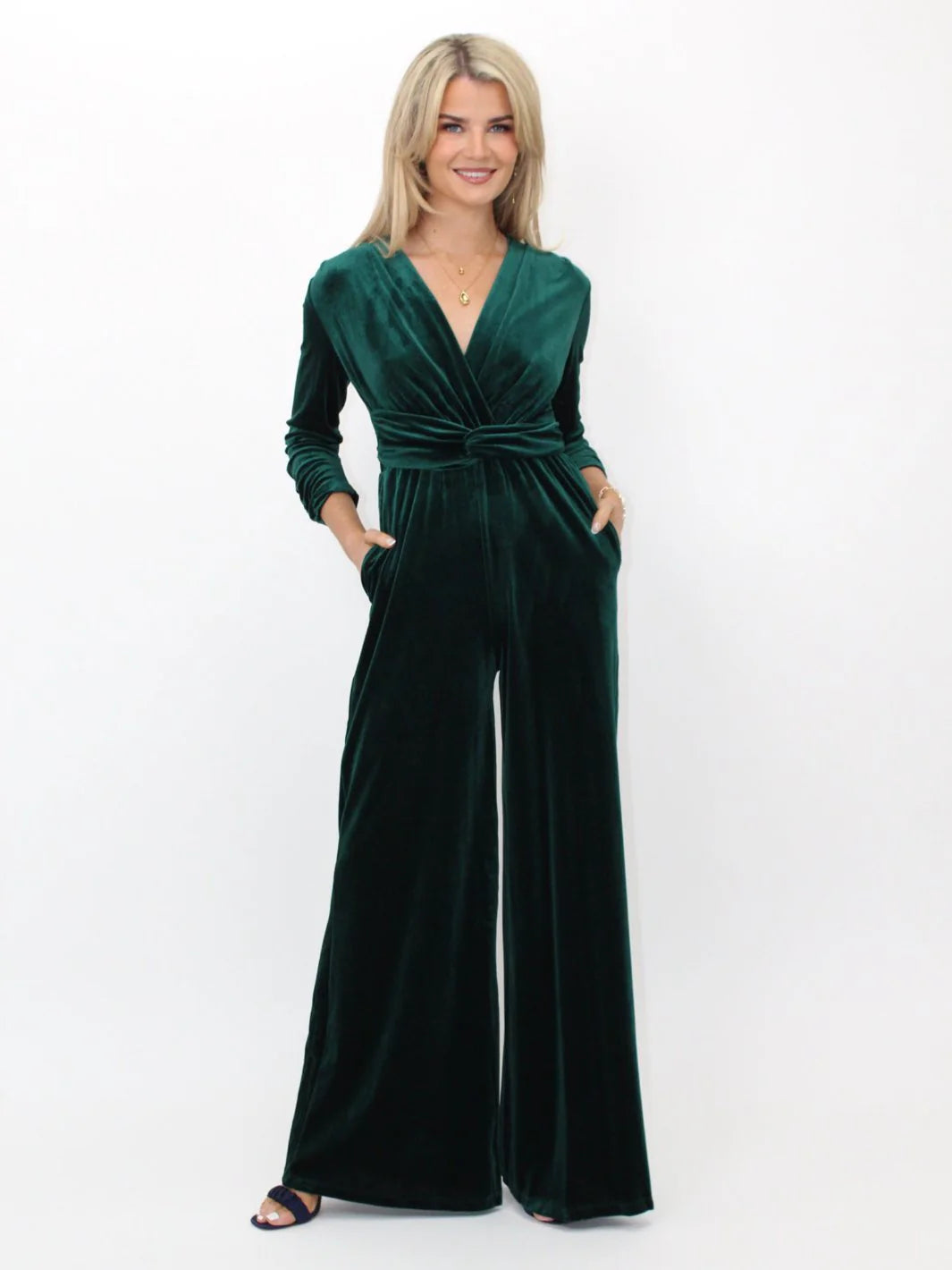 Sophia Velvet Jumpsuit (Green)