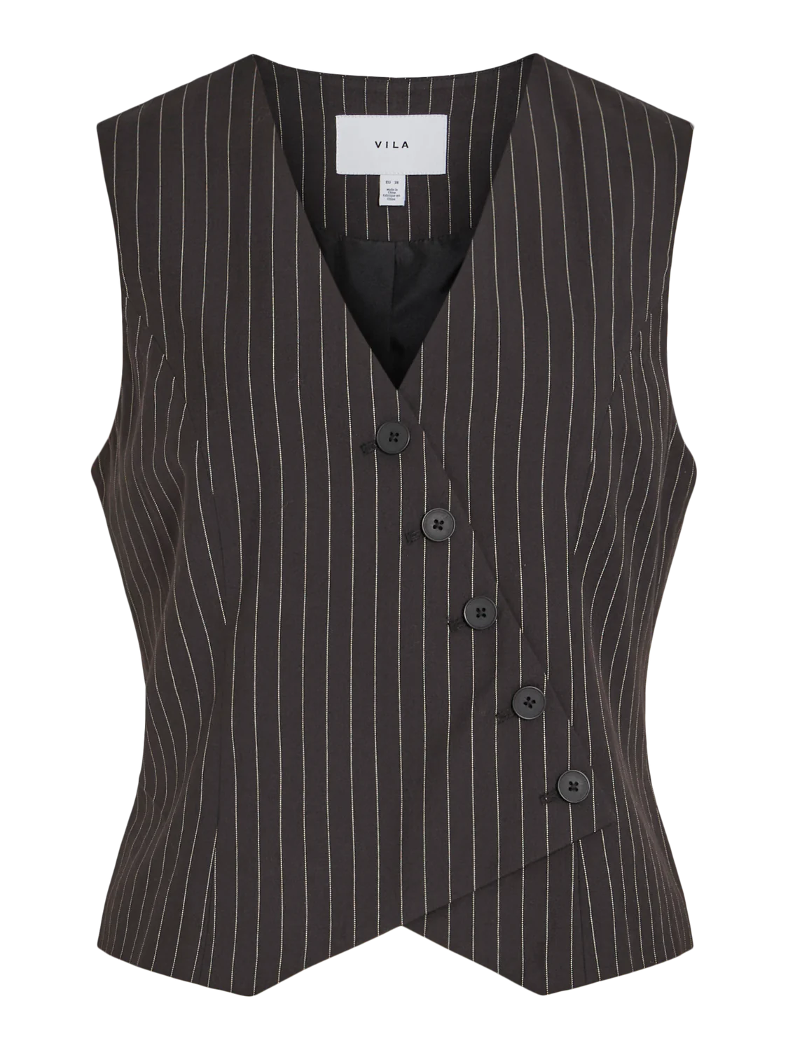 Esma Pinstripe Waistcoat (Black Beauty/Birch)