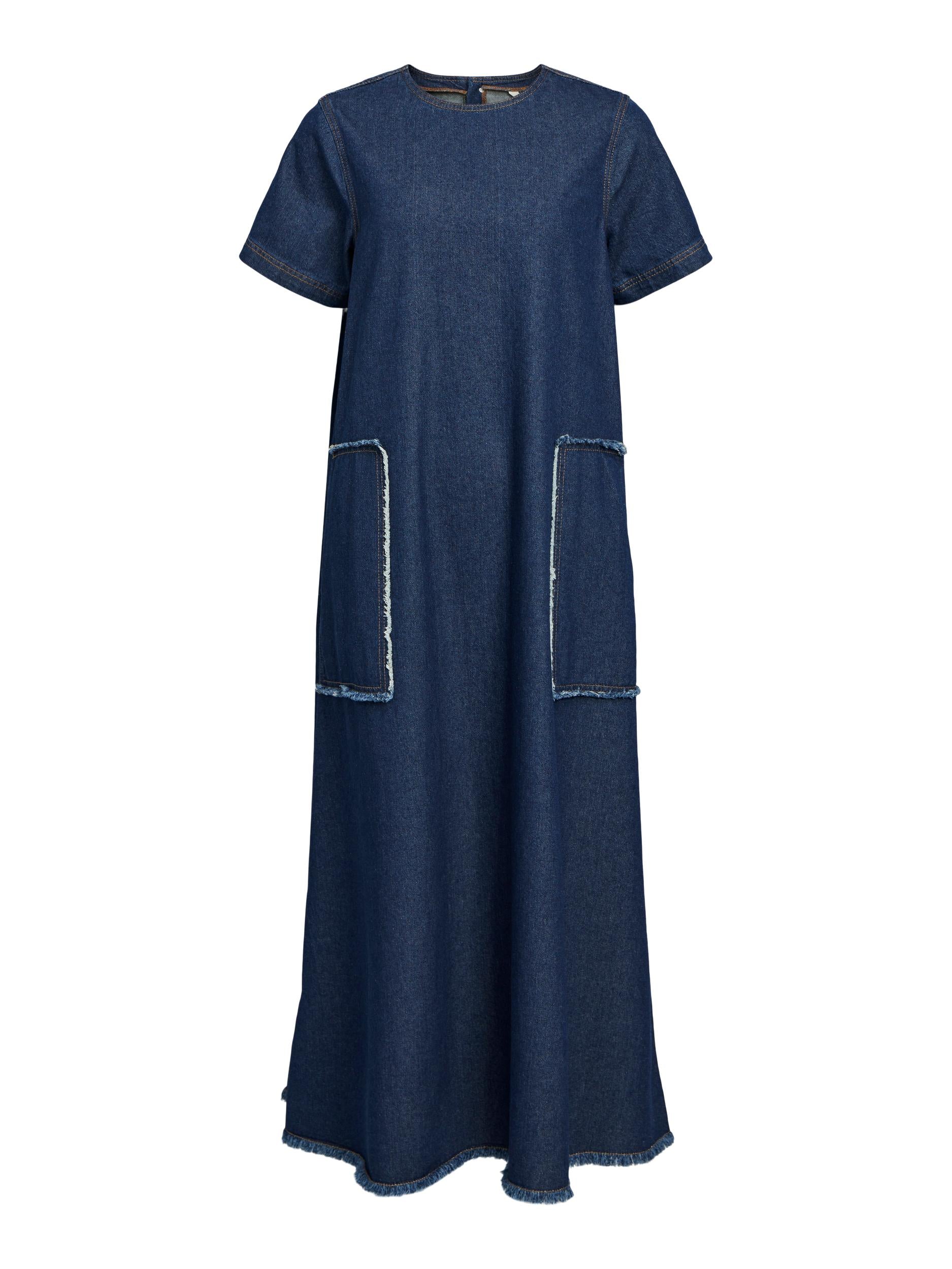 HARLOW LONG DENIM DRESS (DENIM/RINSE WASH)