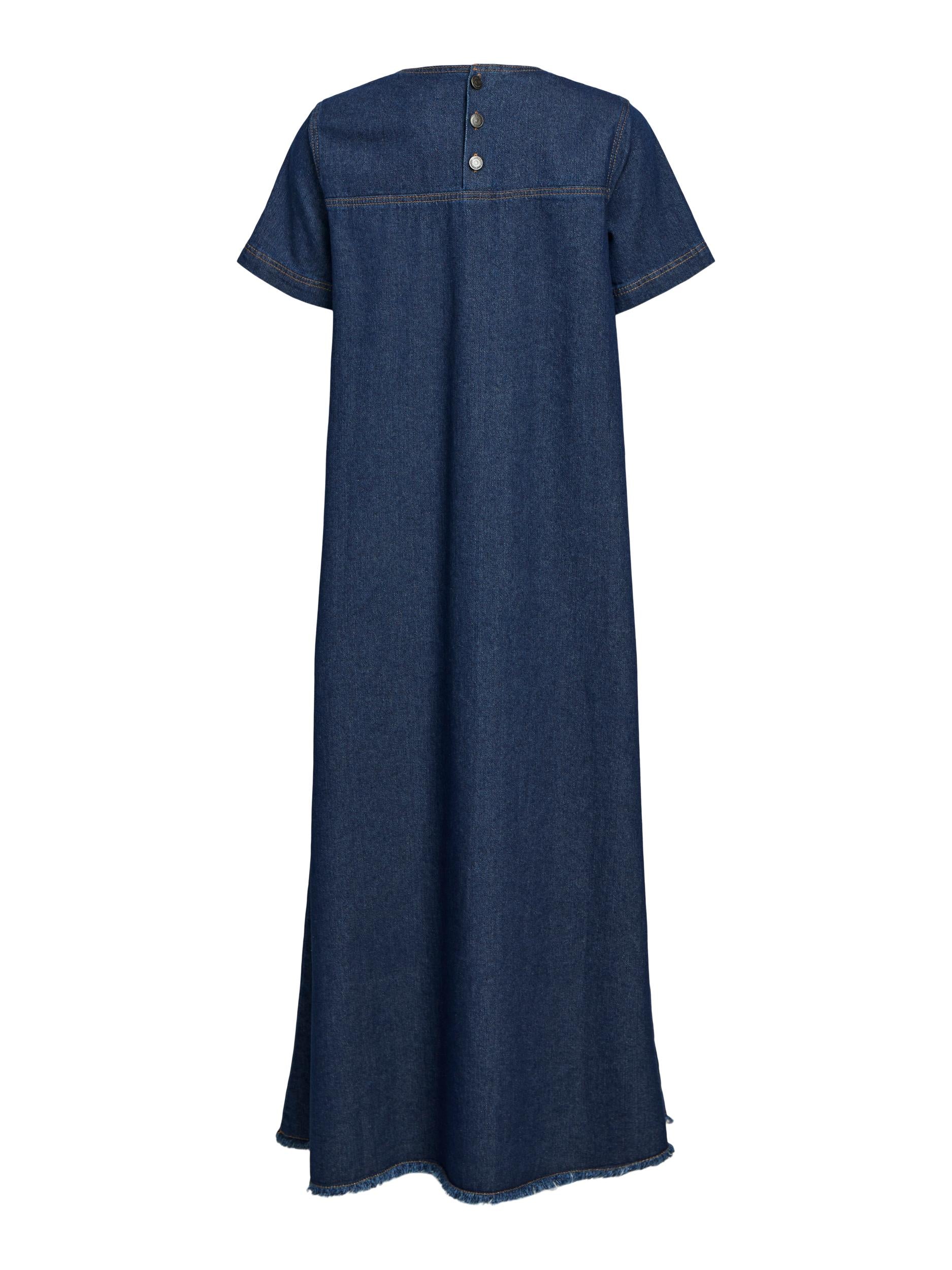 HARLOW LONG DENIM DRESS (DENIM/RINSE WASH)