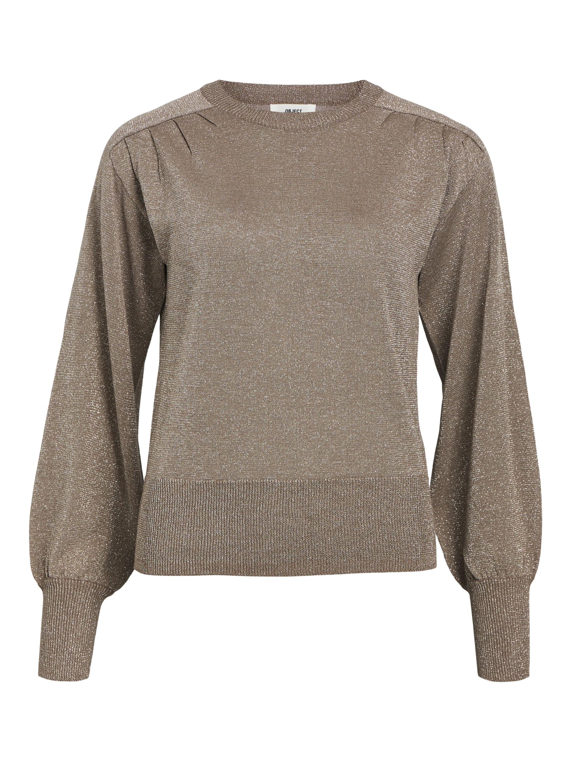 GRACE GLITTER JUMPER (FOSSIL/SILVER)