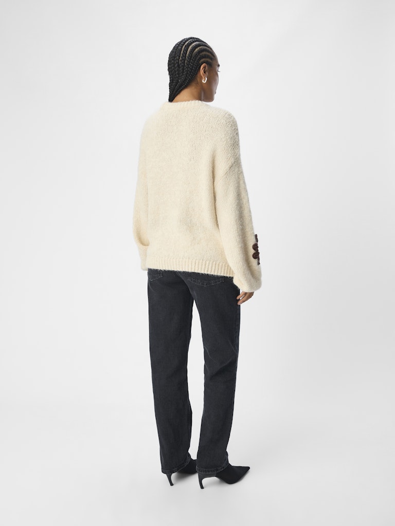 Lania Knit Jumper (Sandshell/Flowers)