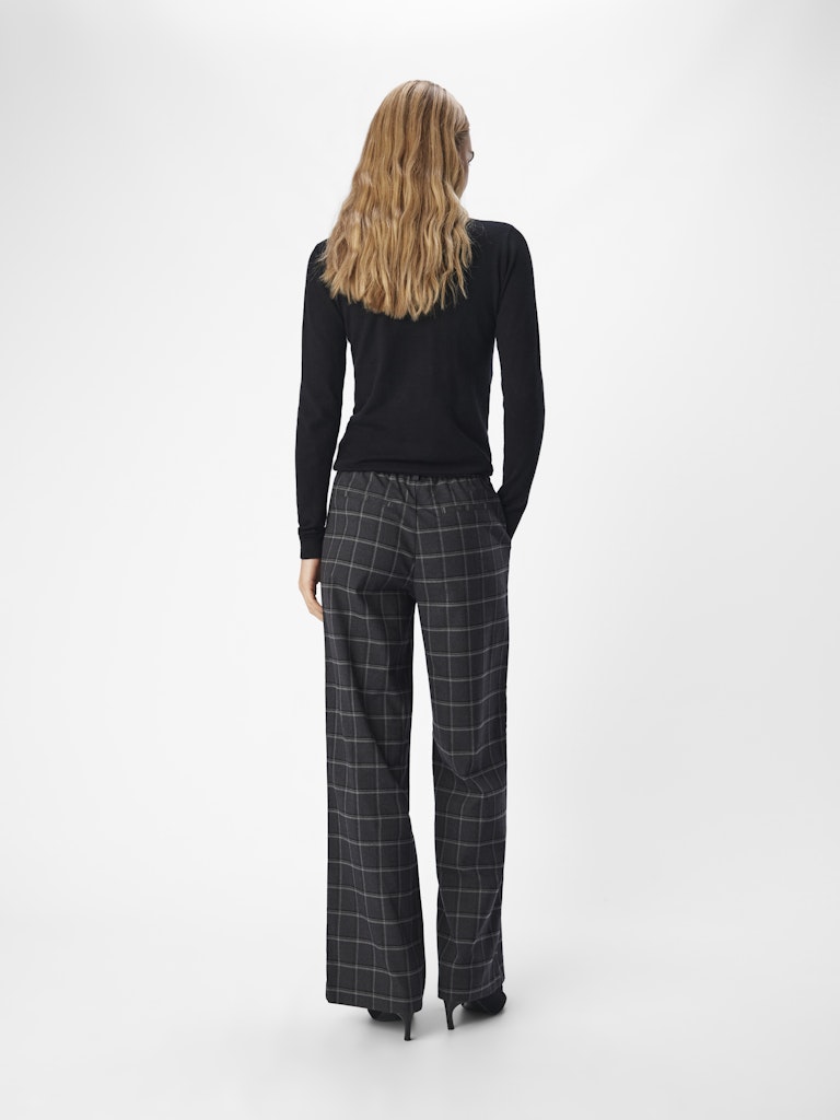 Linda Wide Leg Pants (Dark Grey/Melange)