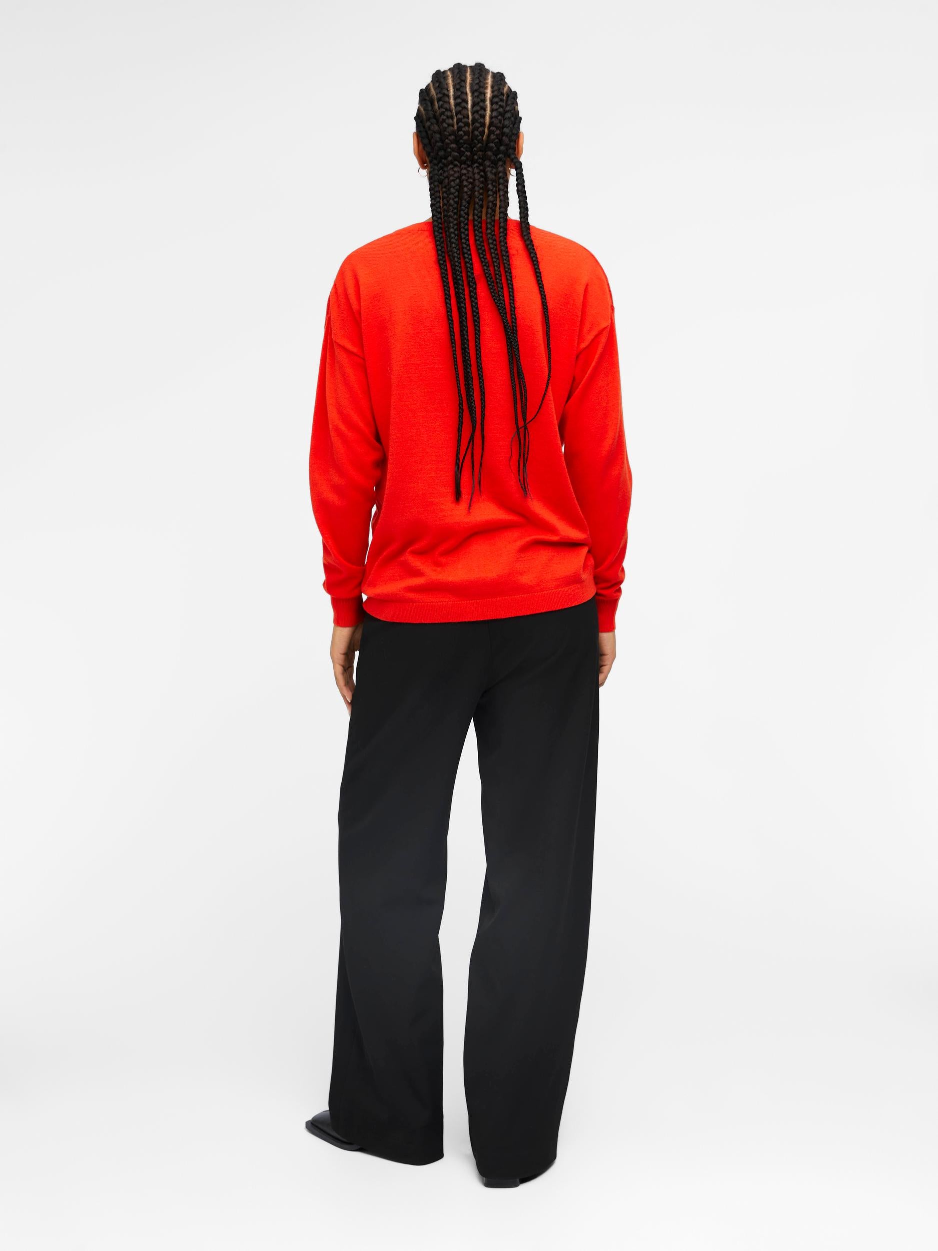 ELEANA V-NECK JUMPER (CHERRY TOMATO)