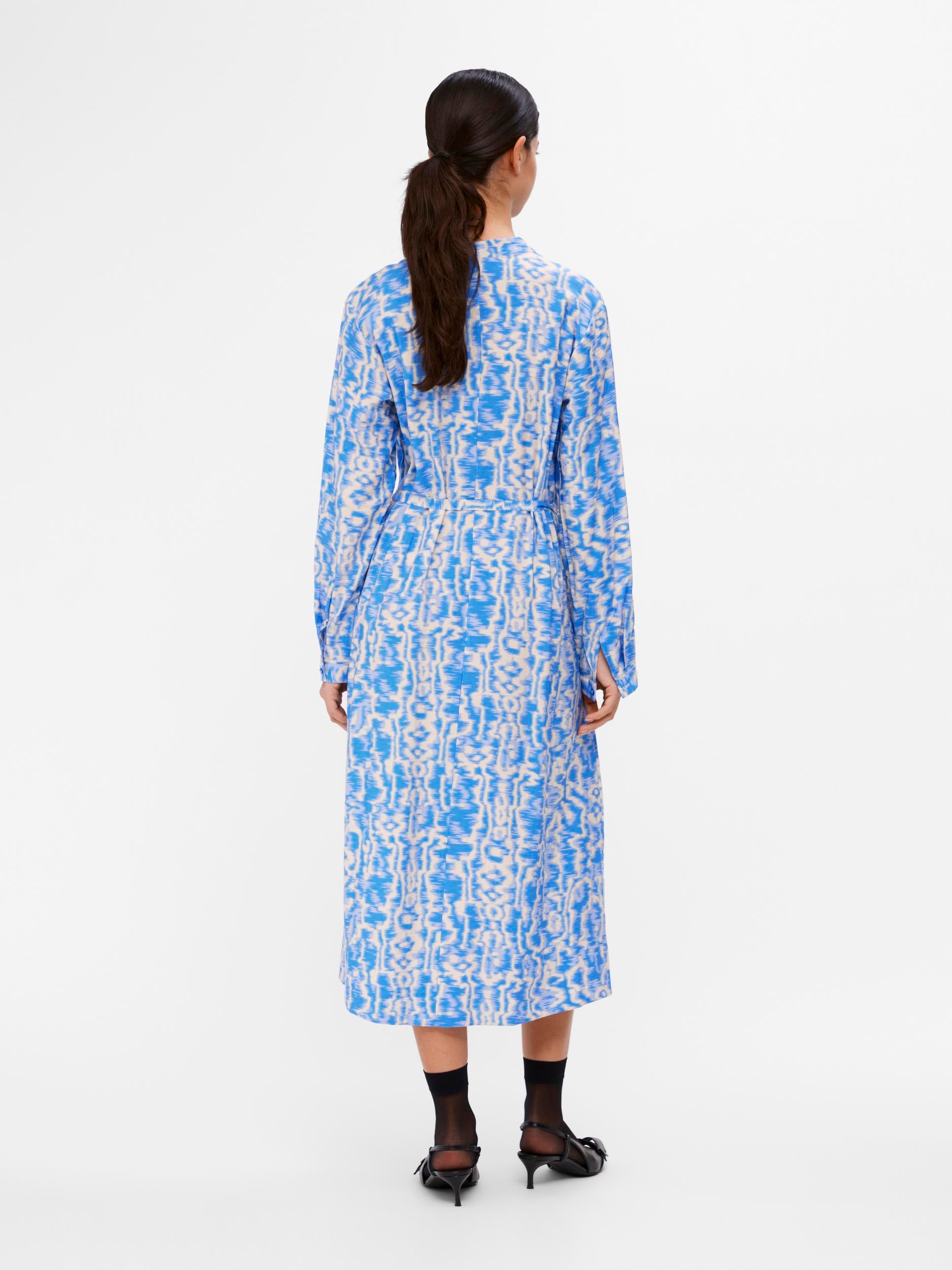 NEBI L/S DRESS (PALACE BLUE/SANDSHELL)