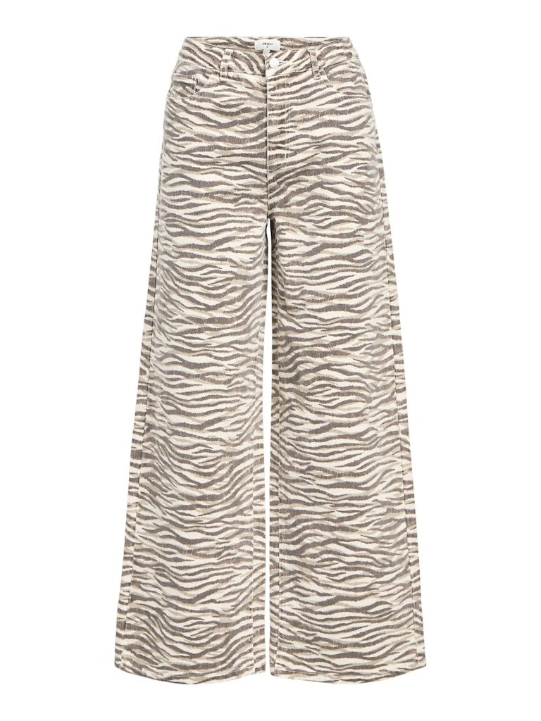 Jacinta High Waisted Jeans (Sandshell/Zebra)