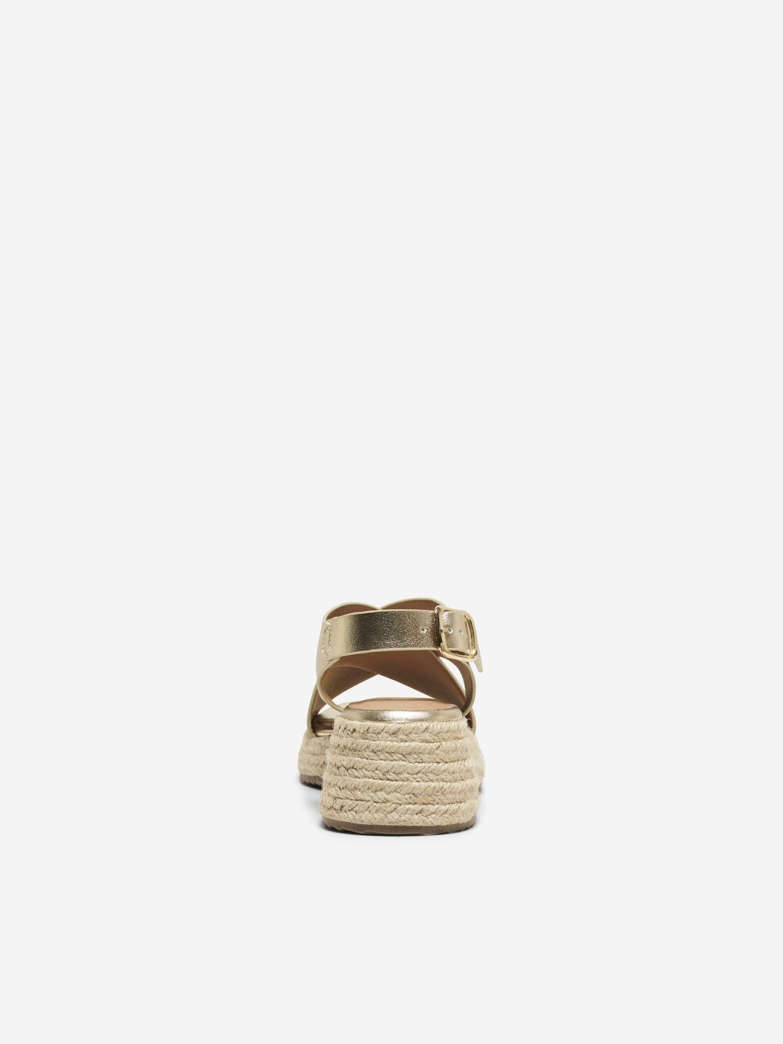 Erva Cross Strap Espadrille (Gold)