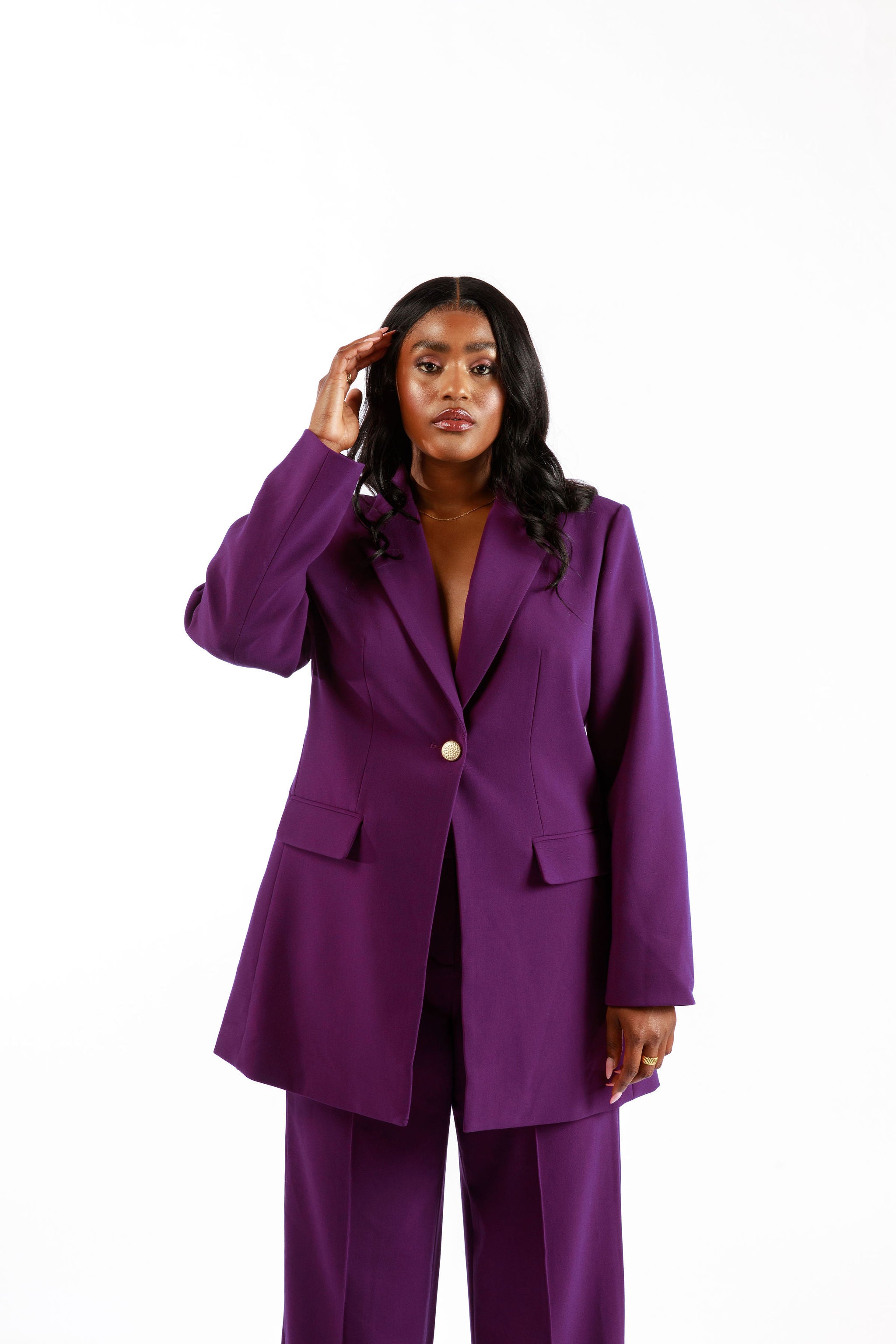 Jasper Longline Blazer (Purple)