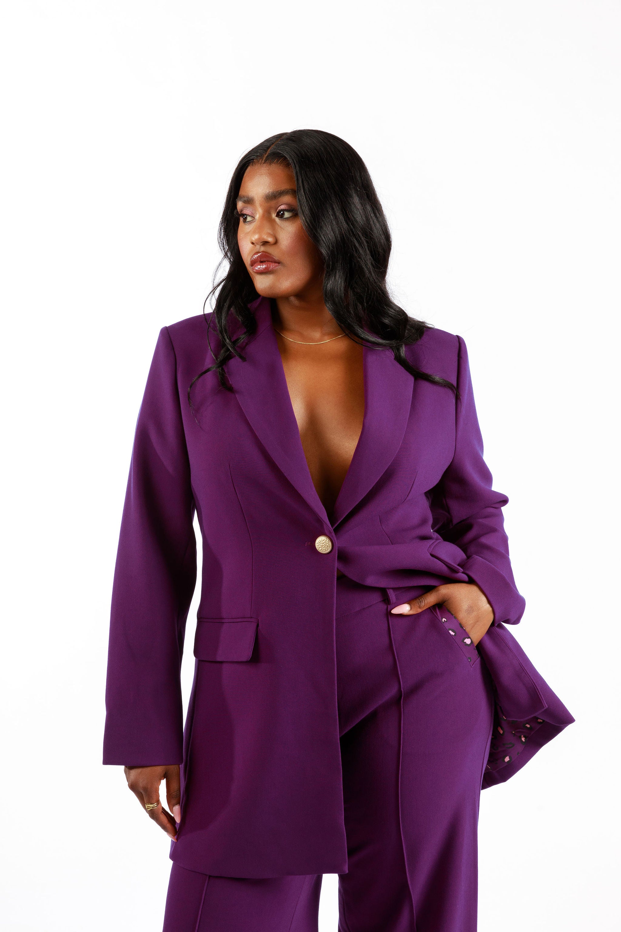 Jasper Longline Blazer (Purple)