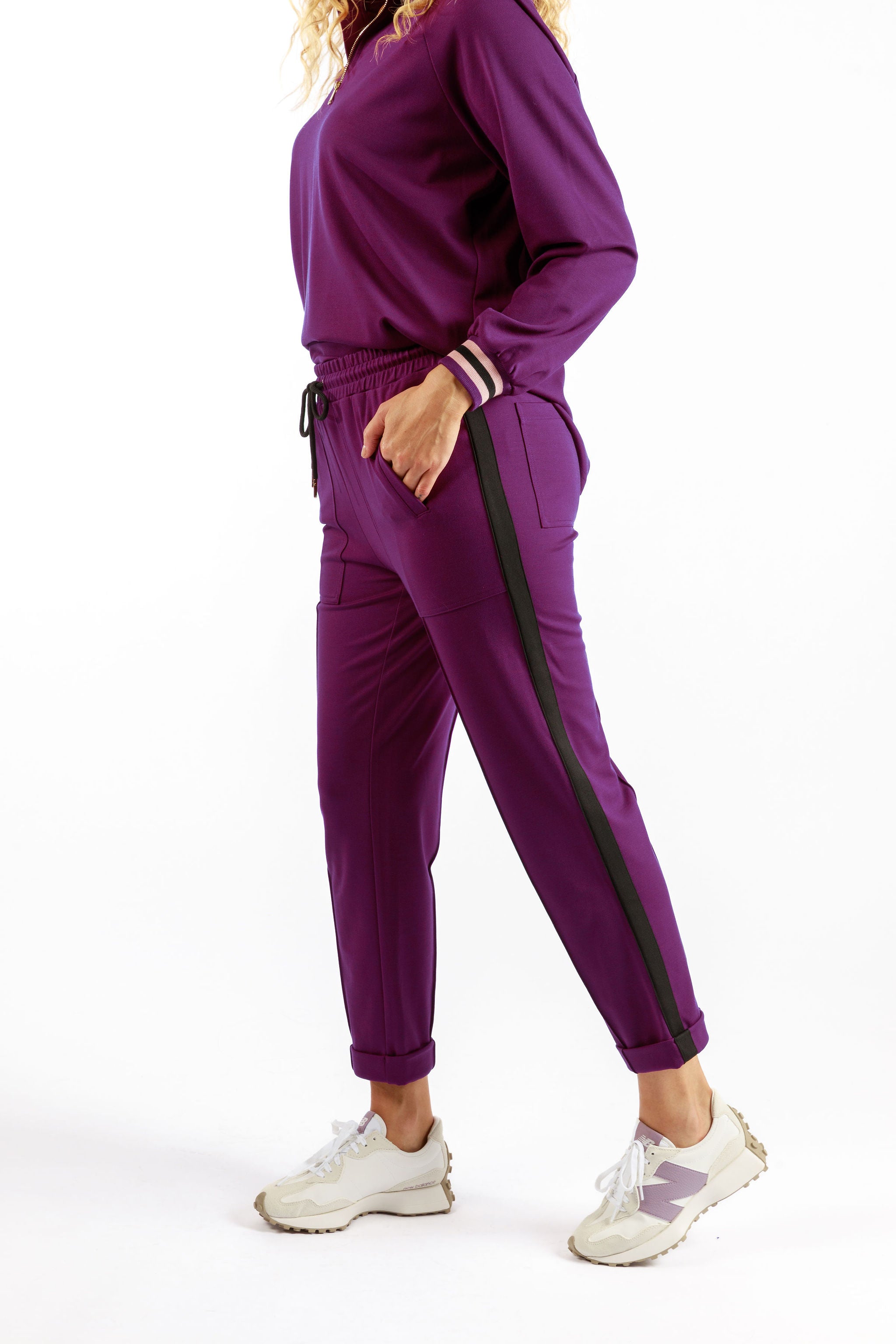 Ruby Smart Track Trousers (Purple)