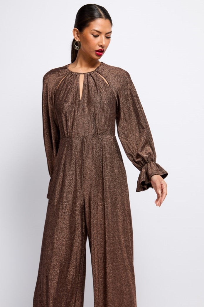 Brona Jumpsuit (Brown Metallic)