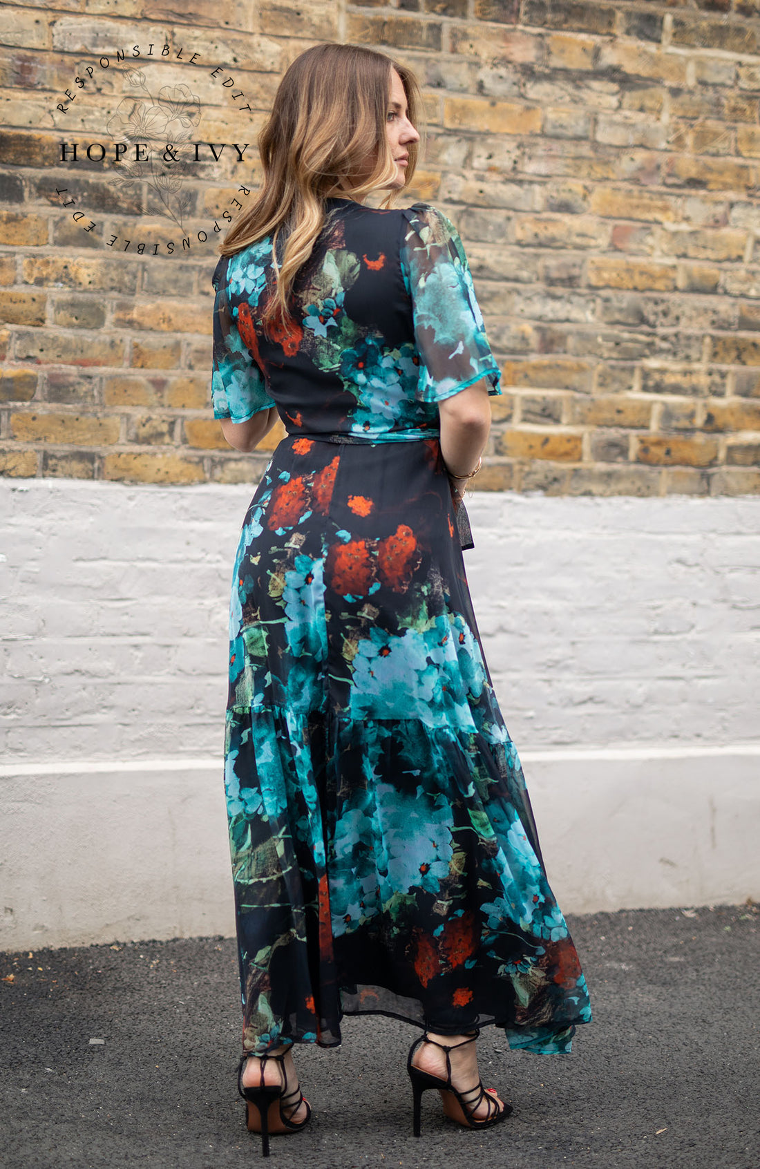 The Sarah Flutter Sleeve Maxi Wrap Dress