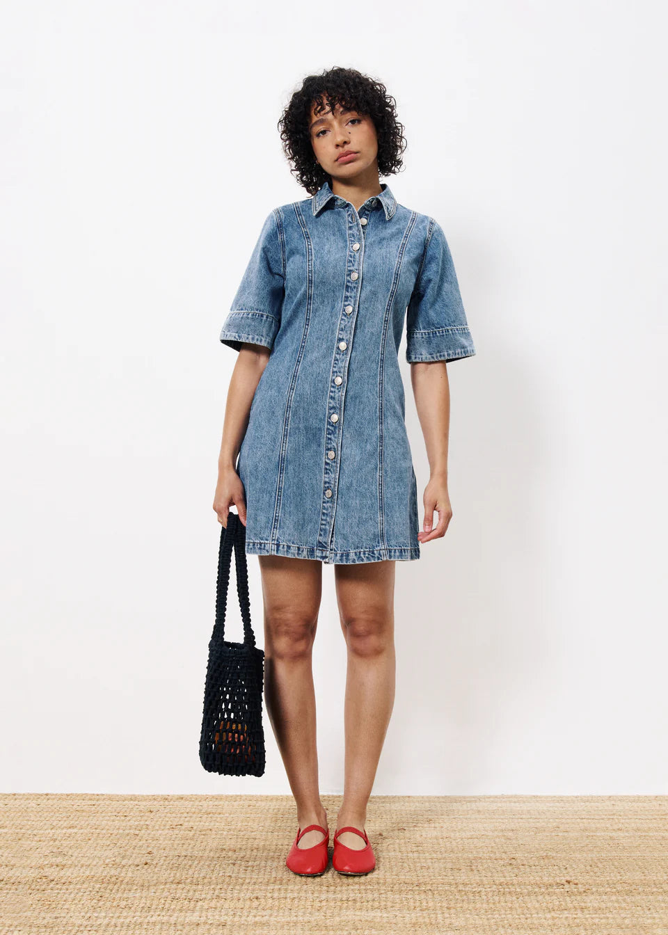 Ellyne Denim Dress (Blue)